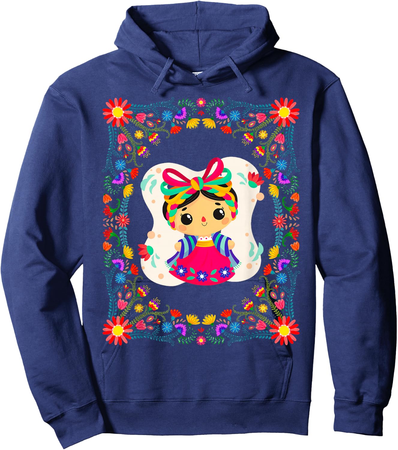 Muñecas Lele Mexicanas "LeLe" Handmade Mexican Dolls Hoodie - Hoodie | Navy