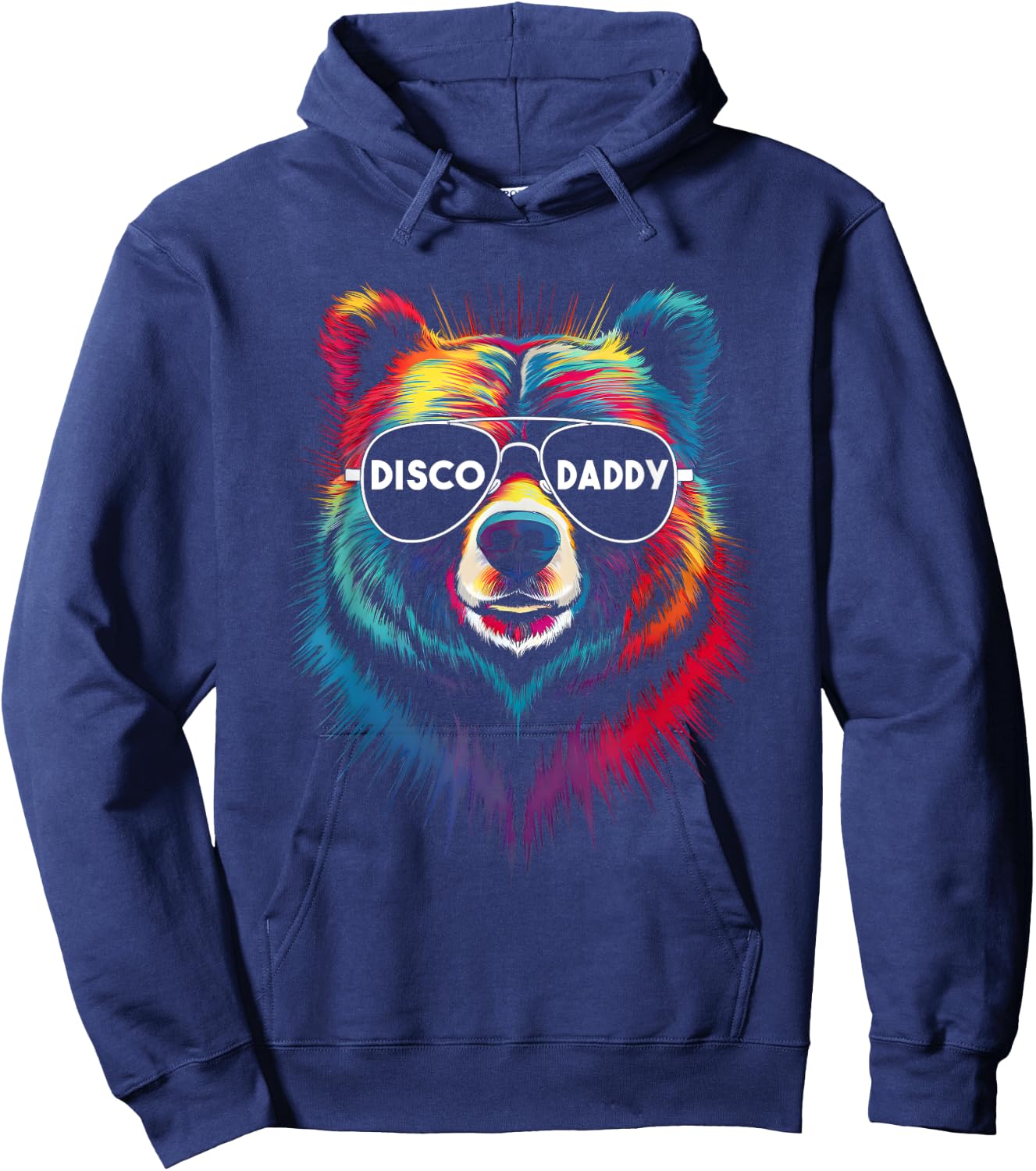 Disco Daddy Fun Disco Bear Graphic for Music Lovers Hoodie - Hoodie | Navy