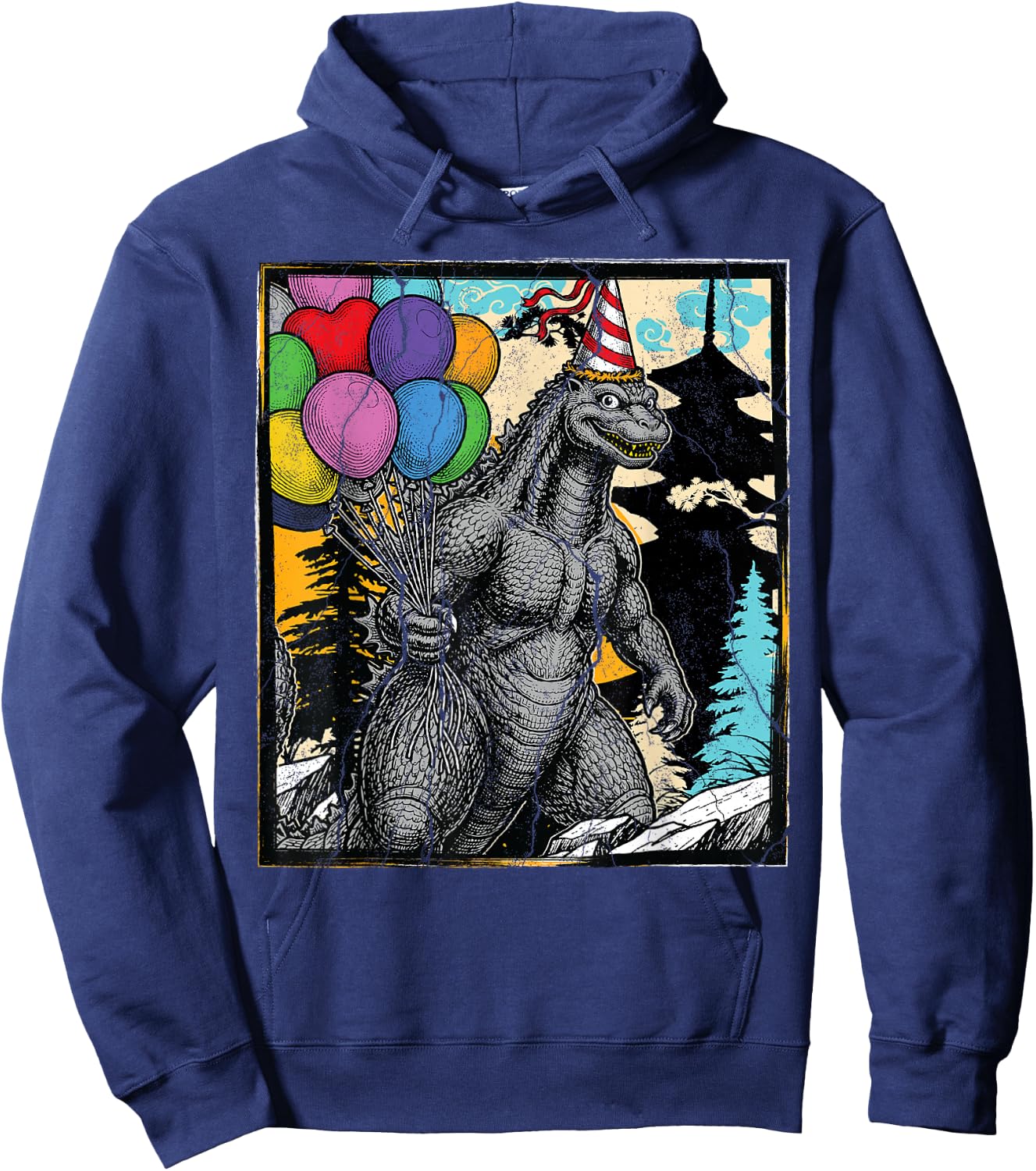 Kaiju Birthday Party Japanese Monster Japan Poster Hoodie - Hoodie | Navy