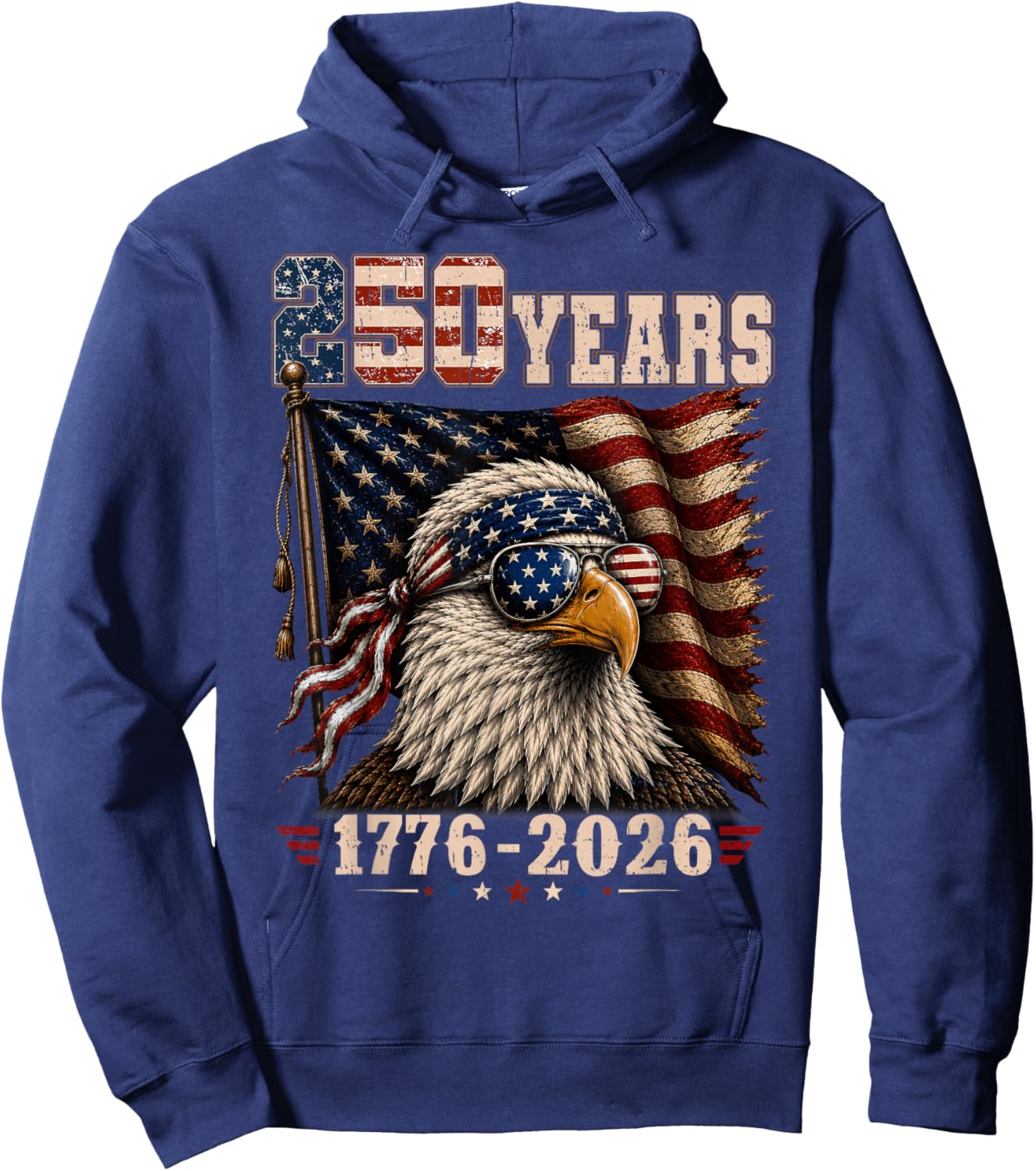 USA Flag 4th of July Eagle Patriotic 250 Years Women Hoodie - Hoodie | Navy