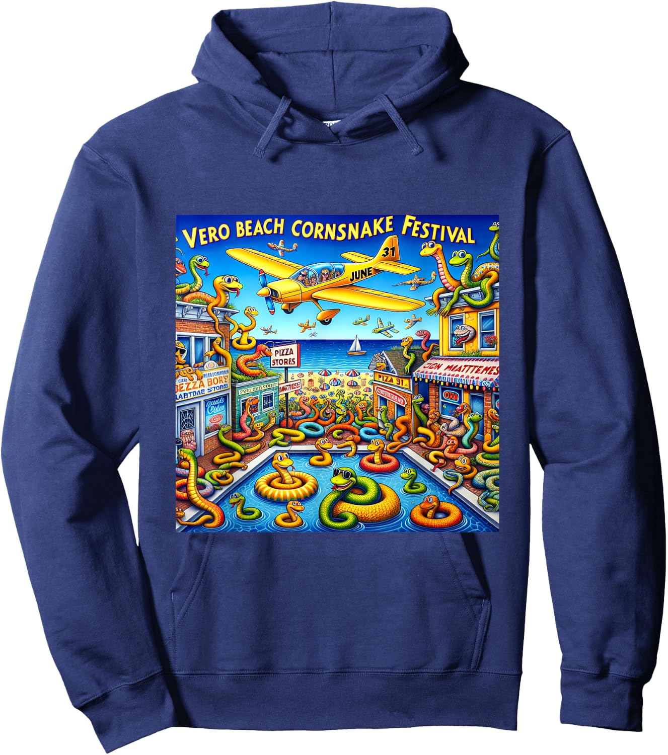 2024 Vero Beach Corn Snake Festival Men Women Kids Hoodie - Hoodie | Navy