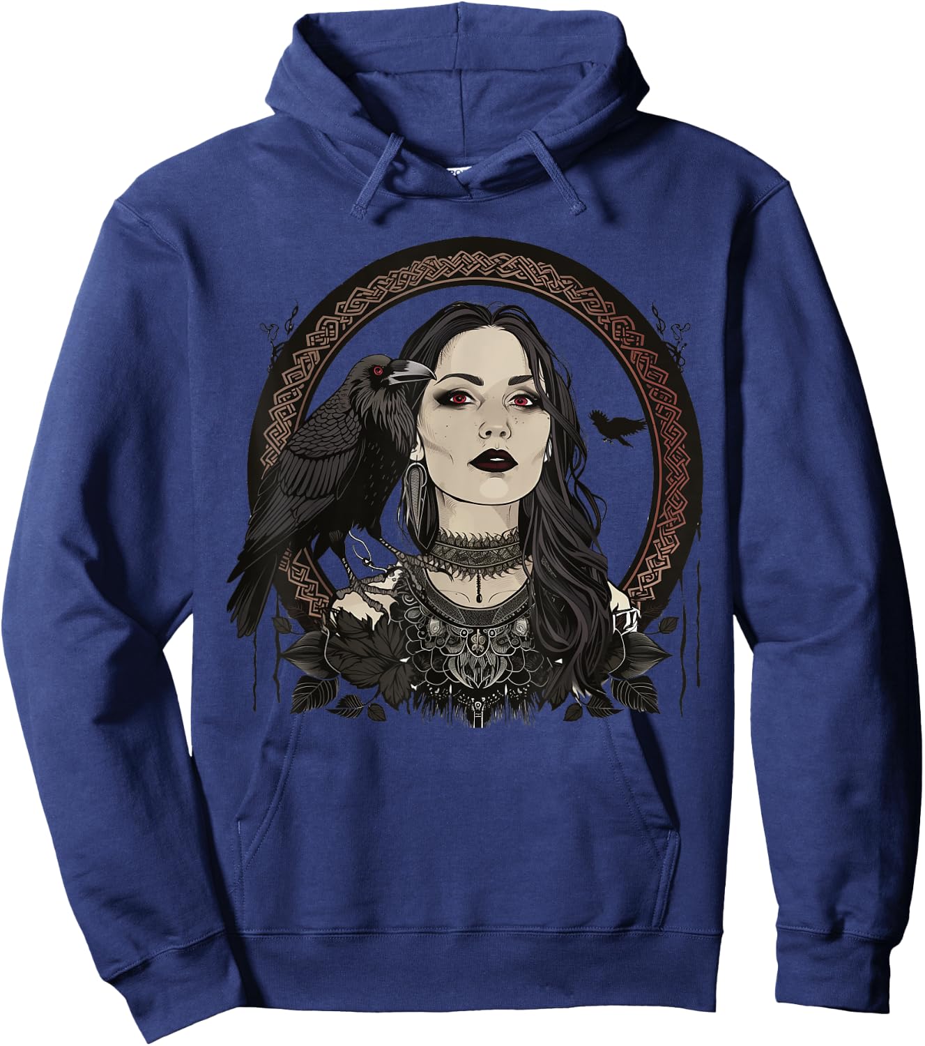 Luna Elizabeth Art Morrigan Portrait Celtic Goddess Mythology Hoodie - Hoodie | Navy