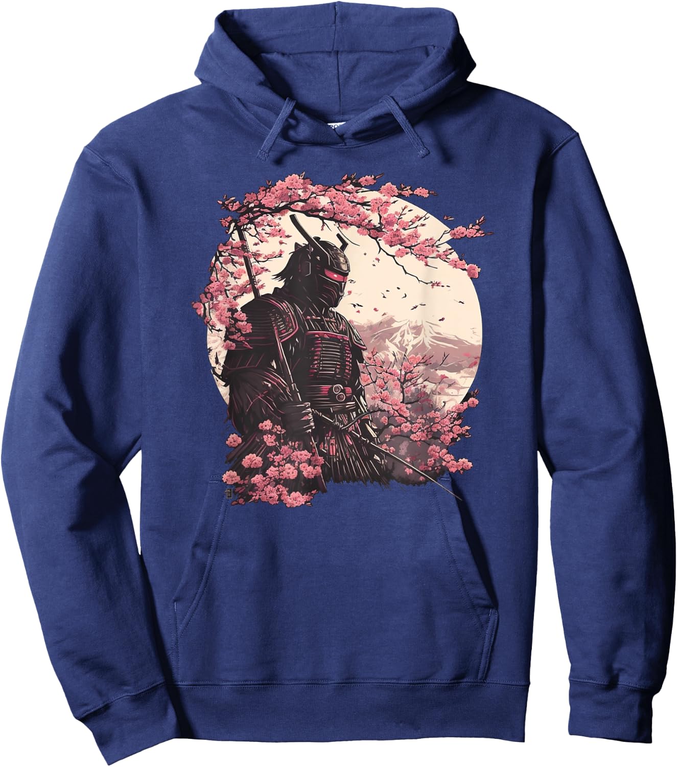 Aesthetic Vintage Samurai Japanese Art Samurai Retro cherry Hoodie - Hoodie | Navy
