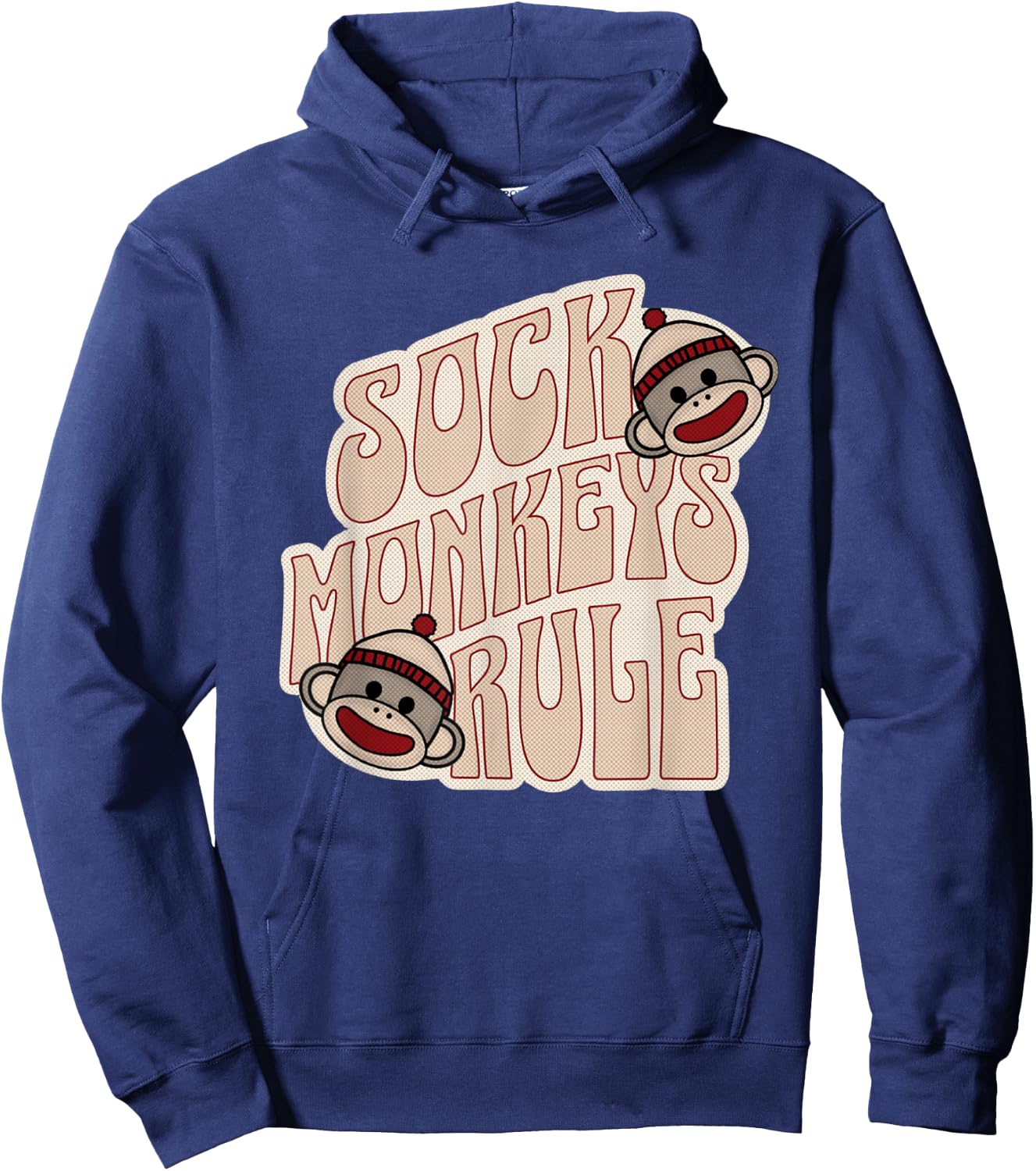 Sock Monkeys Rule Groovy Logo Vintage Sock Monkeys Hoodie - Hoodie | Navy