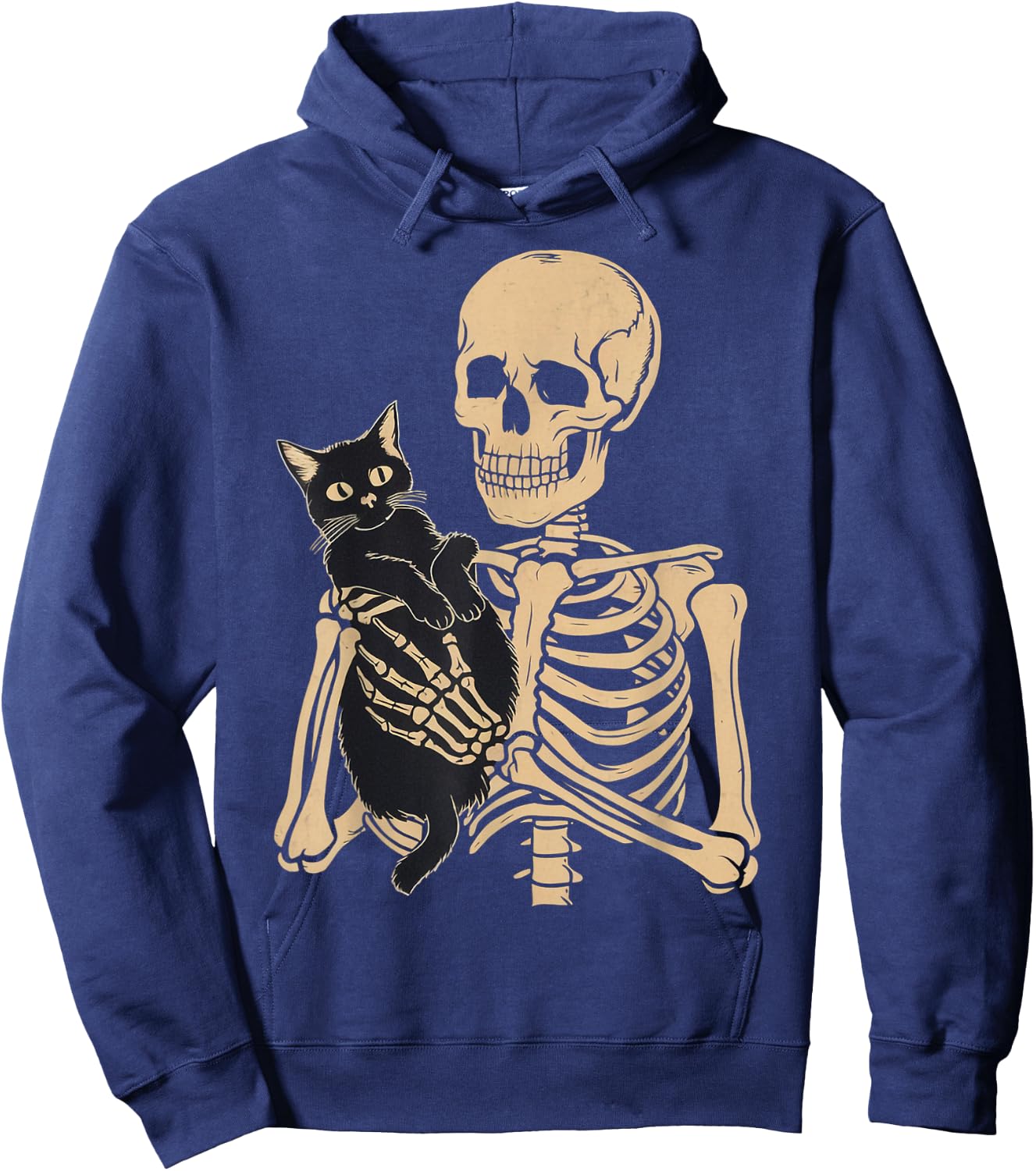 Black Cat Apparel Halloween Graphic -Adults Cat Mom Cat Dad Black Small Hoodie - Hoodie | Navy
