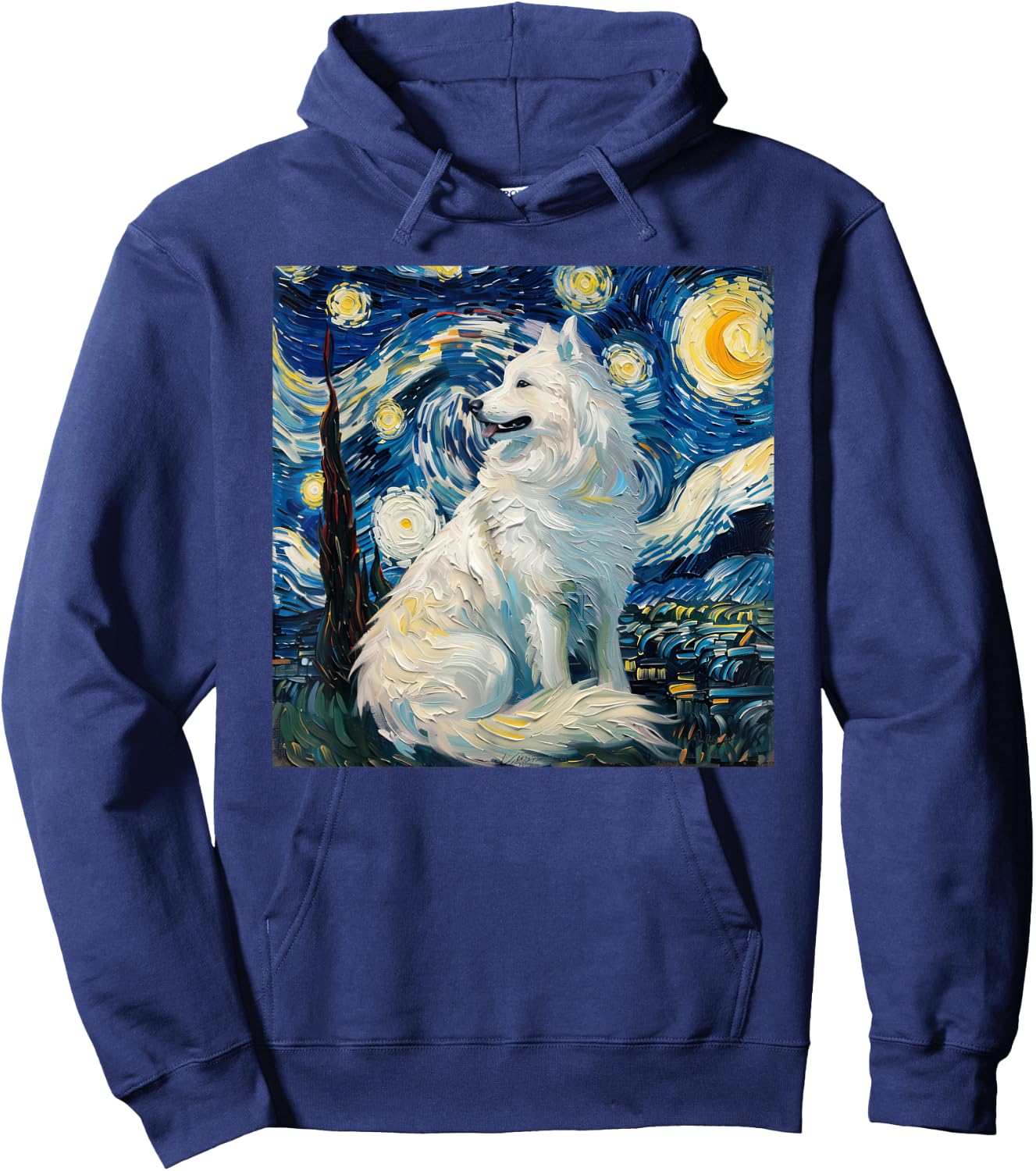 Samoyed Dog Van Gogh Starry Night Hoodie - Hoodie | Navy