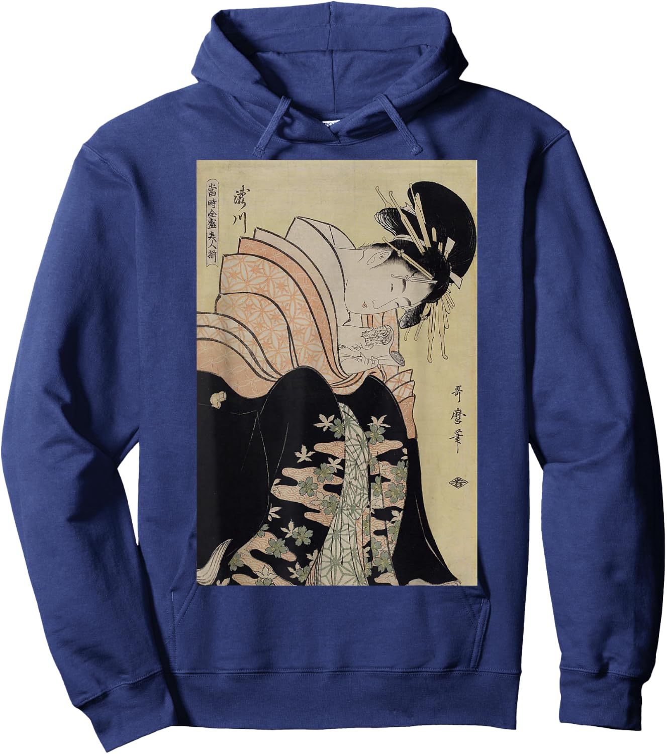 Japanese Retro Artwork Takigawa from the Tea-House Art Hoodie - Hoodie | Navy