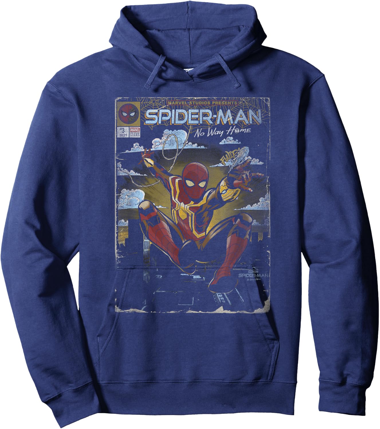 Marvel Spider-Man No Way Home Comic Cover Hoodie - Hoodie | Navy