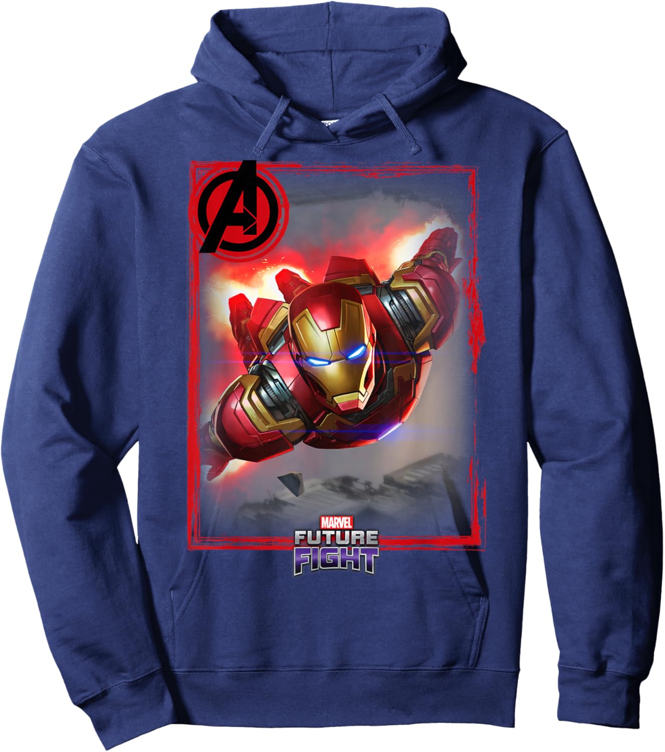 Marvel Future Fight Iron Man Portrait Graphic Hoodie - Hoodie | Navy