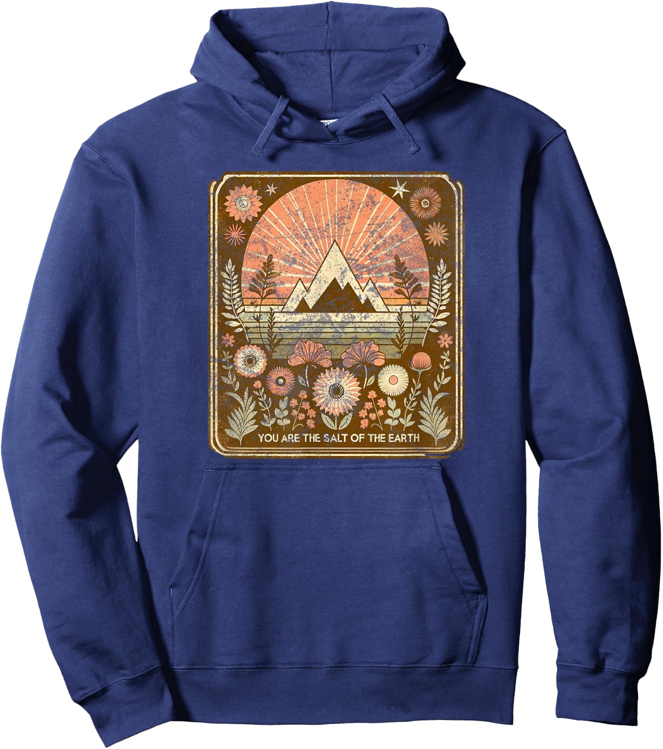 Christian Boho Salt Of The Earth Retro Bible Verse Hoodie - Hoodie | Navy