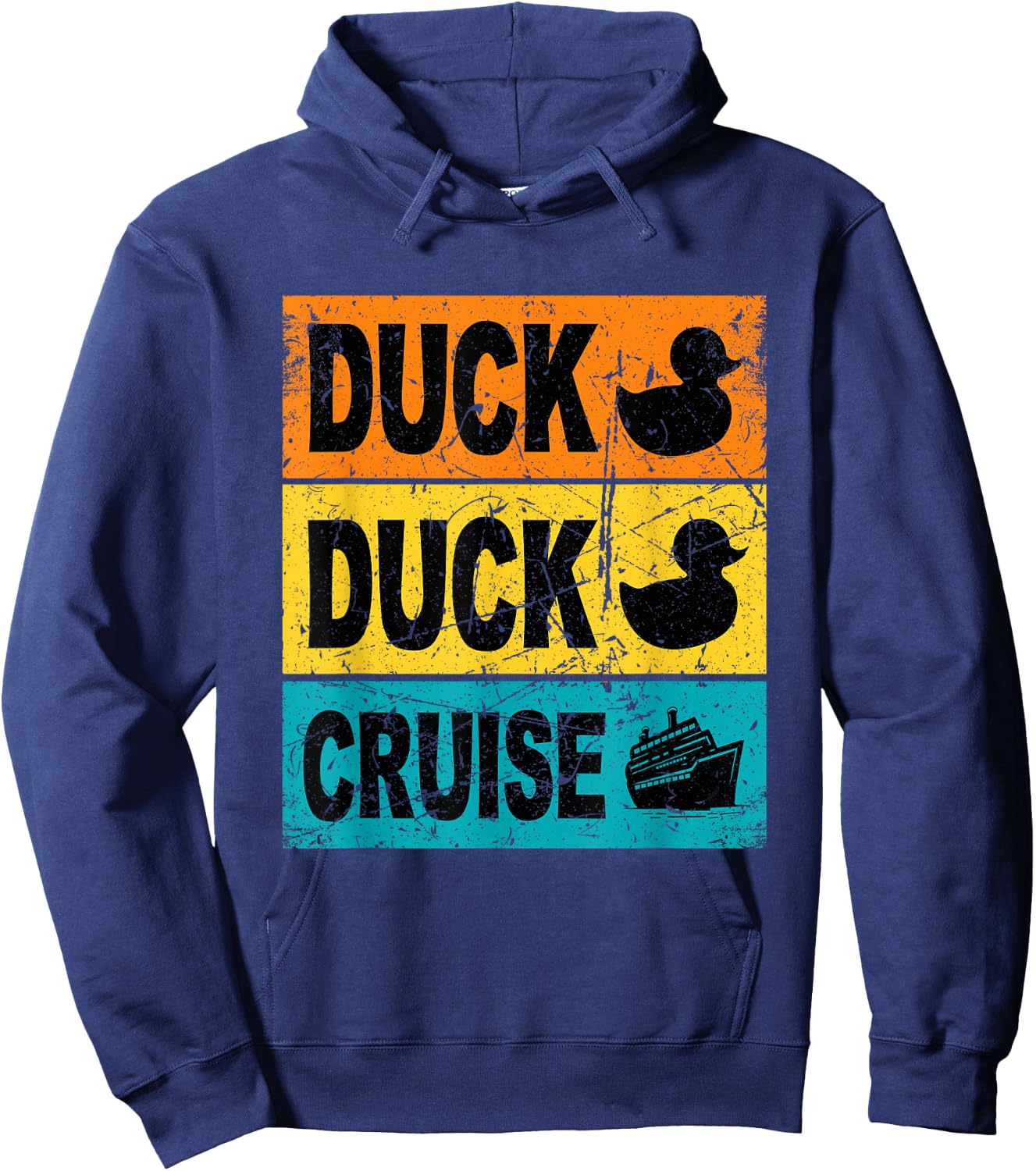 Retro Duck Duck Cruise Shirt Tags Caribbean Cruise Vacation Hoodie - Hoodie | Navy