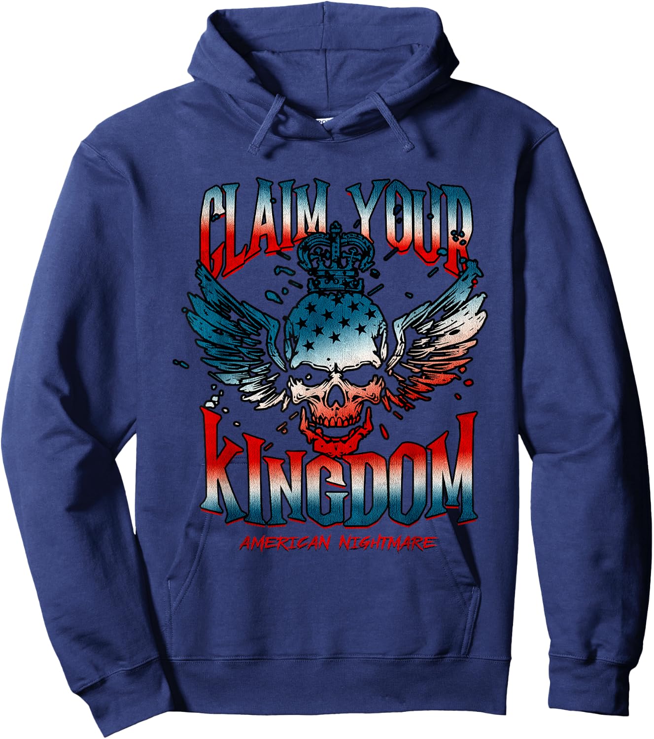 American Nightmares Love Wrestling Retro Claim Your Kingdoms , Small, Black Hoodie - Hoodie | Navy