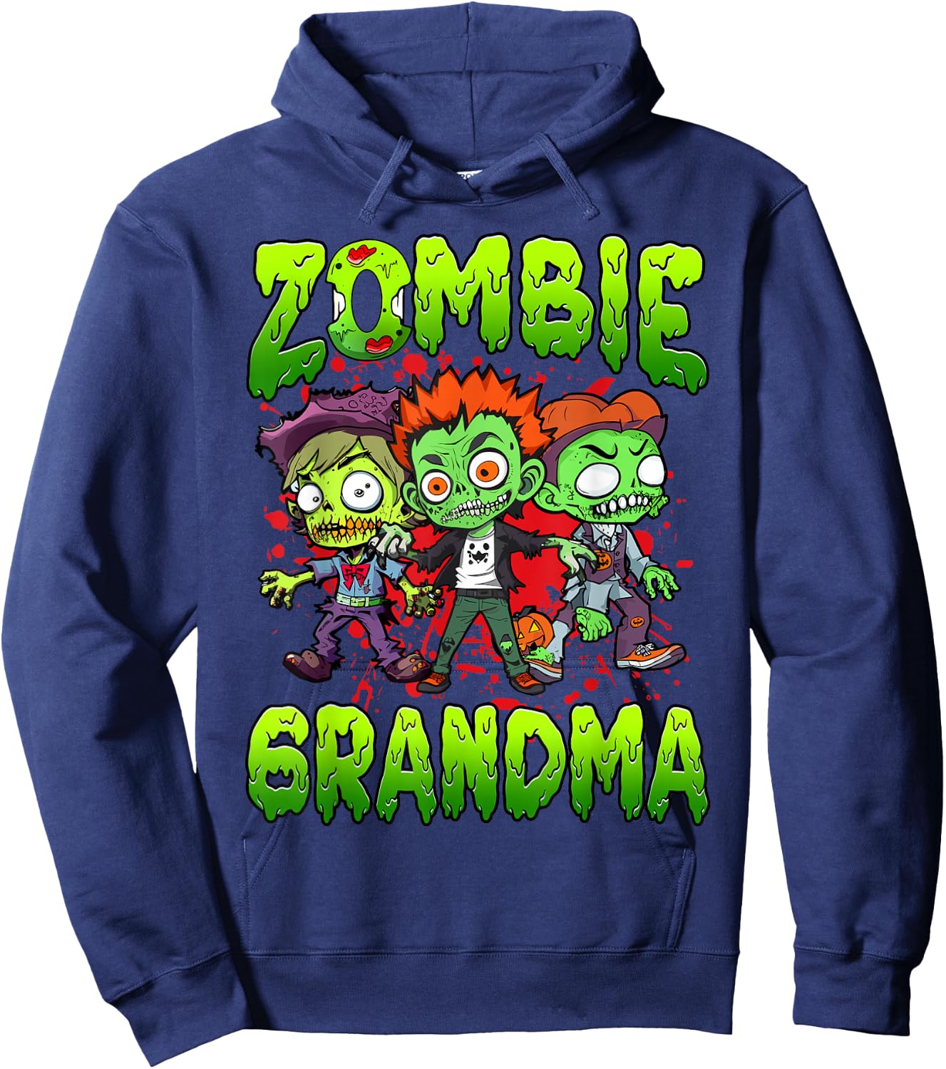 Zombie Grandma Halloween Costume Family Matching , Small, Black Hoodie - Hoodie | Navy