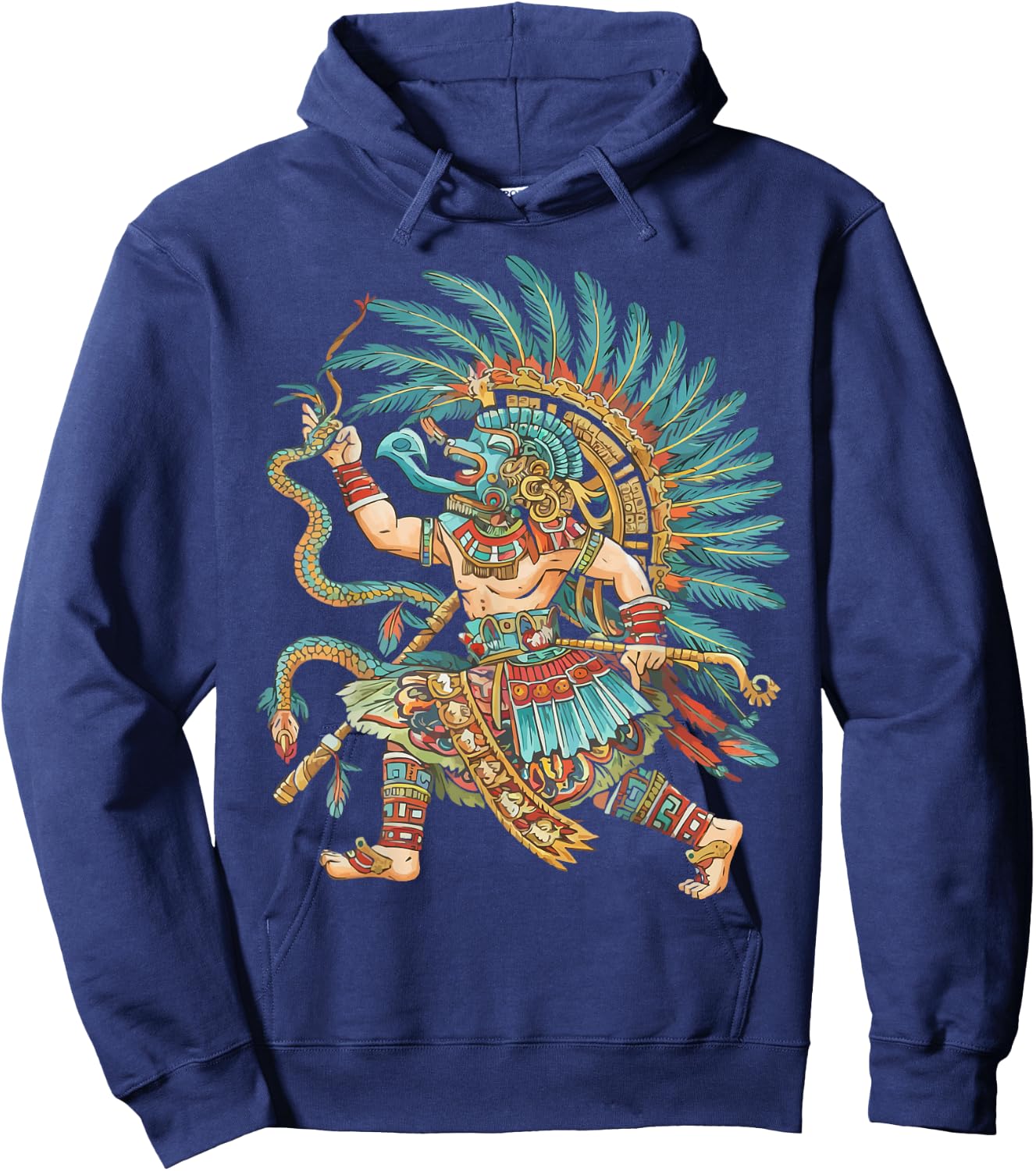 Aztec God Aztec Culture Mayan Indigenous Tlaloc Statue Hoodie - Hoodie | Navy