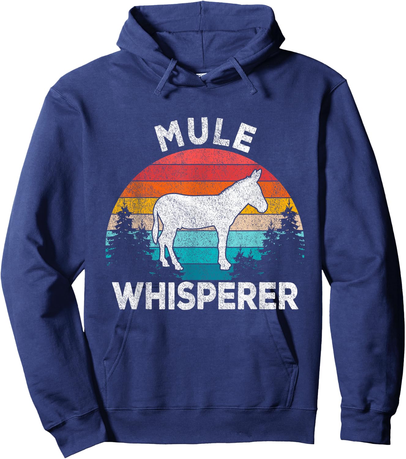 Funny Mule Lover Mule Boy Girl Gift Mule Whisperer Mule Lover Retro Hoodie - Hoodie | Navy
