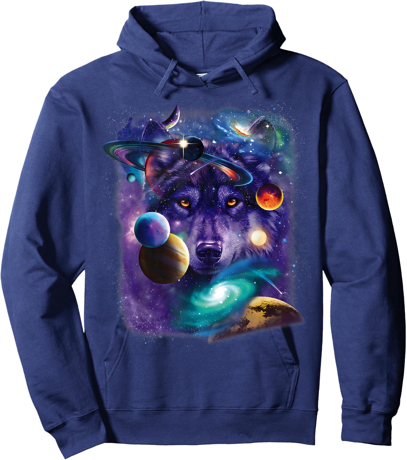 Wolf Space Galaxy Stars Moon Wolves Space Astrology Mountain Hoodie - Hoodie | Navy