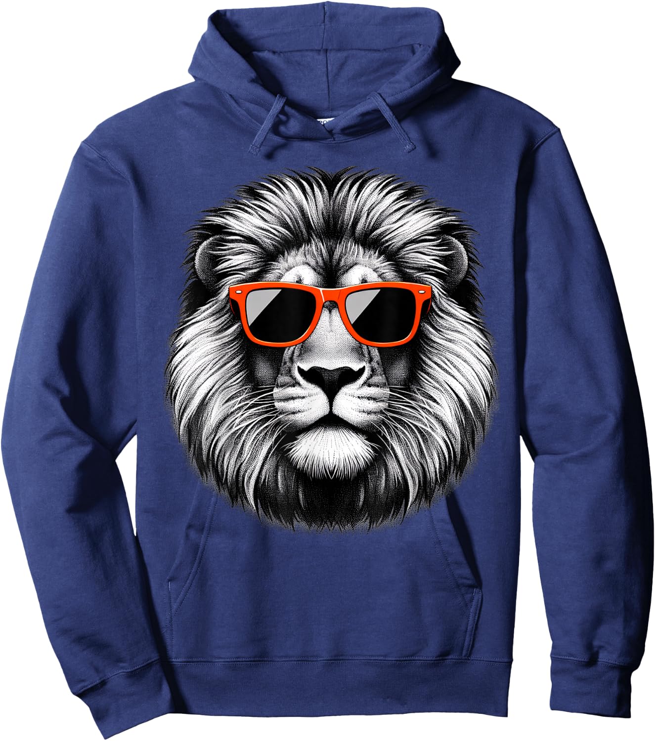 Cool Lion Wearing Sunglasses Graphic Art Hoodie - Hoodie | Navy