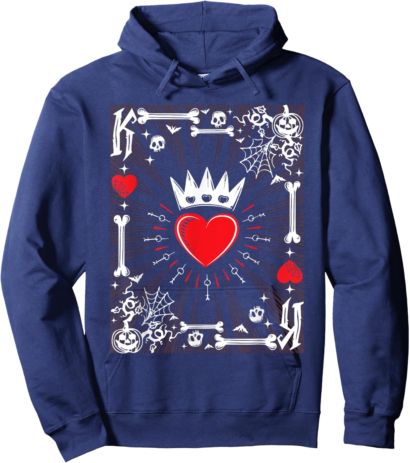 King of Hearts Card Costume - Halloween King of Hearts Hoodie - Hoodie | Navy