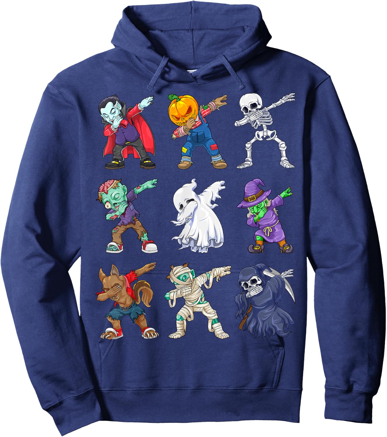 Dabbing Halloween Boys Skeleton Zombie Scary Pumpkin Mummy Hoodie - Hoodie | Navy