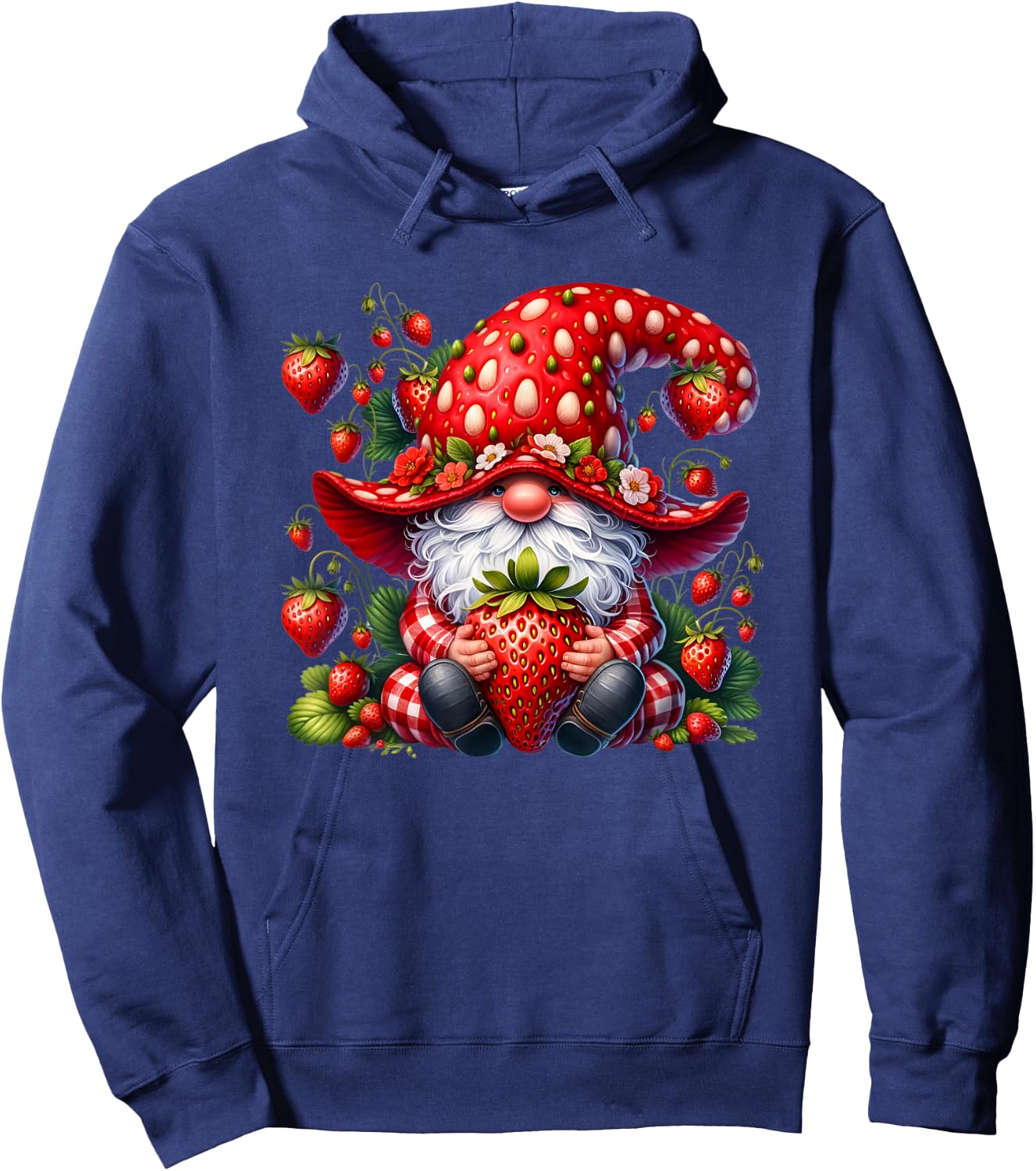 Cute Summer Gnome Dad Graphic And Men Strawberry Hoodie - Hoodie | Navy