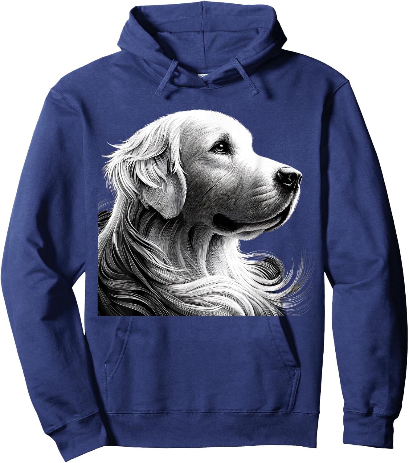 Majestic White English Cream Golden Retriever Sketch Devine Hoodie - Hoodie | Navy