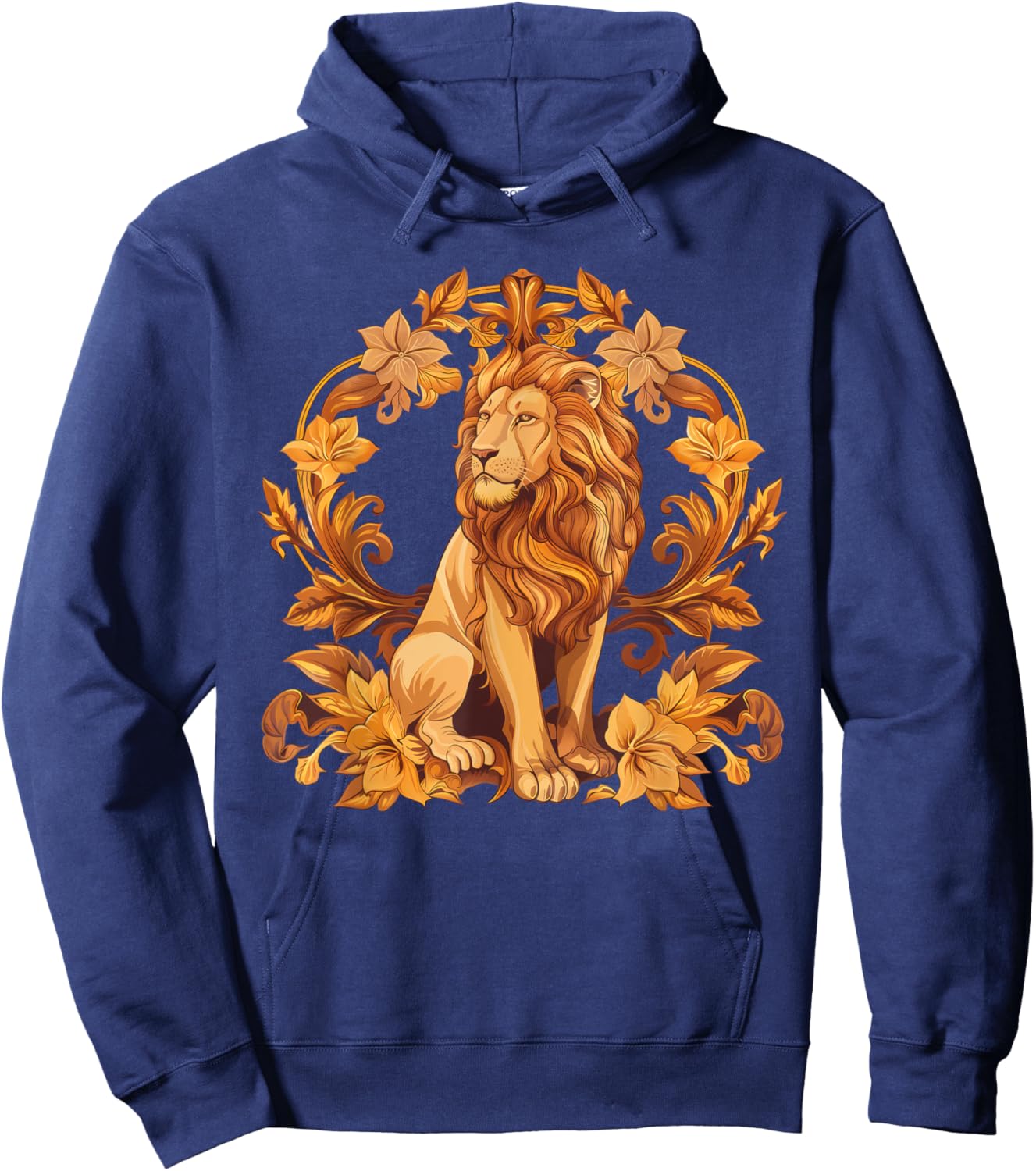 lionco. -Adults, -Kids Lion Graphic - Black, Small, Short Sleeve Hoodie - Hoodie | Navy