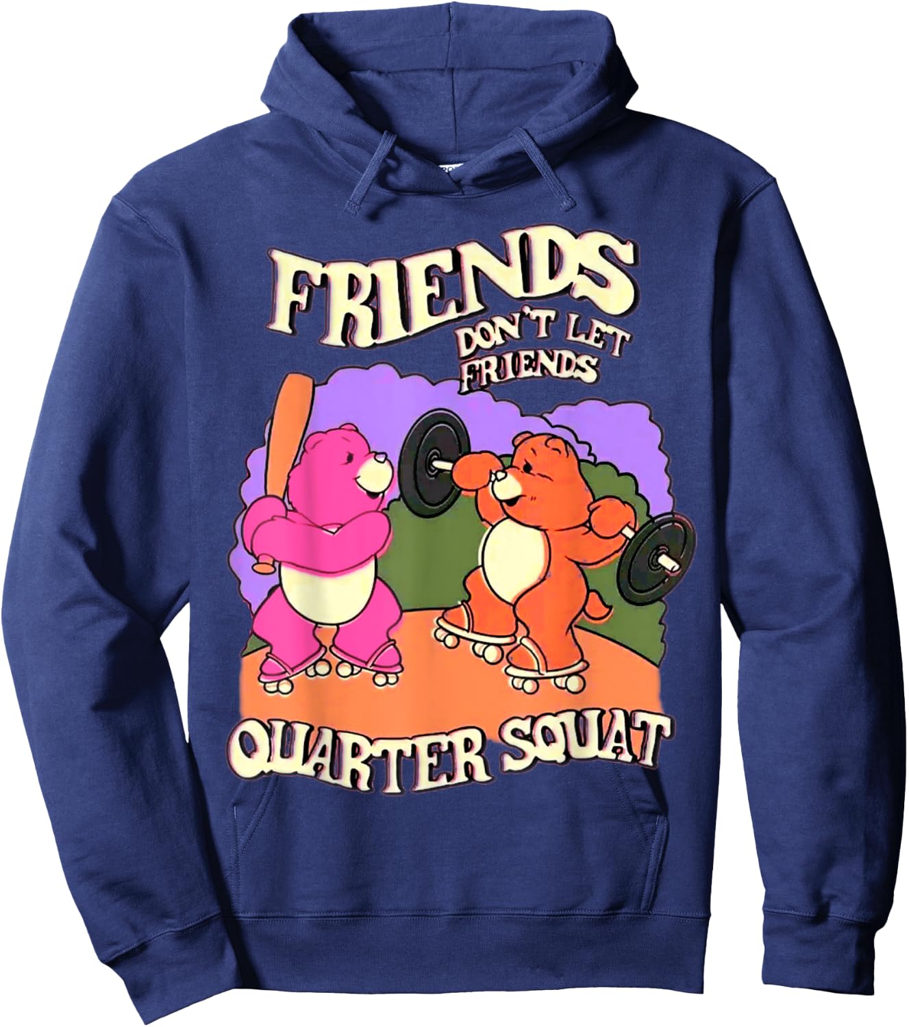 Friends Don't Let Friends Quarter Squat Bodybuilding Fitness Hoodie - Hoodie | Navy