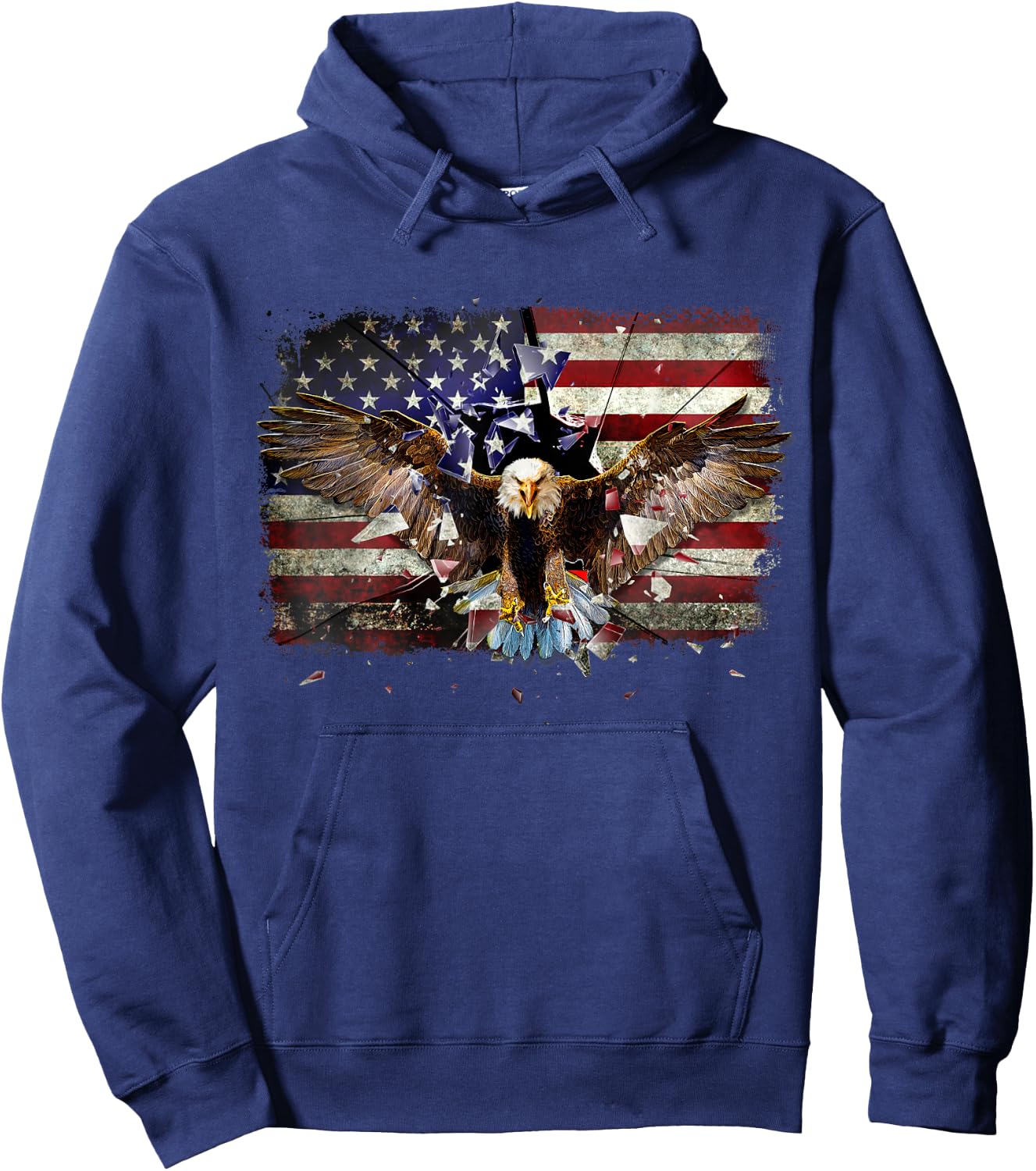 Eagle Patriotic USA American Flag 4th of July Men Women Kids Hoodie - Hoodie | Navy