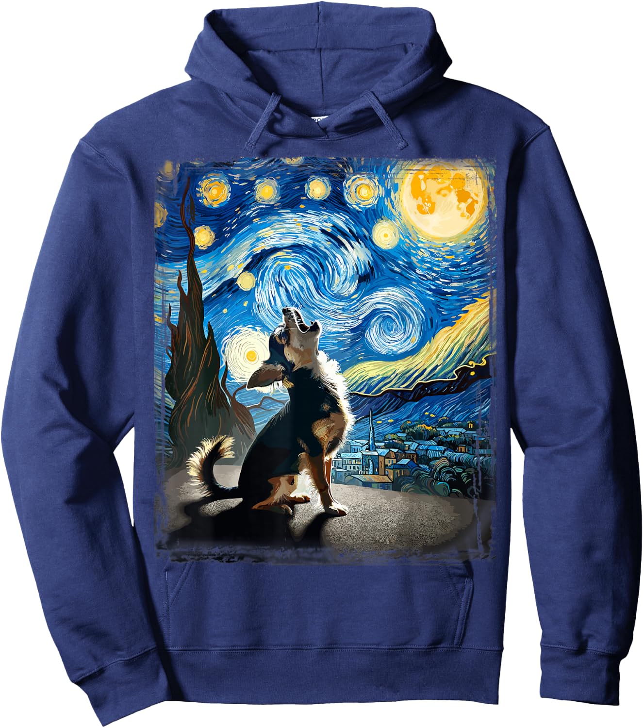 Chihuahua Dog Canine Art Van Gogh Starry Night Chihuahua Hoodie - Hoodie | Navy