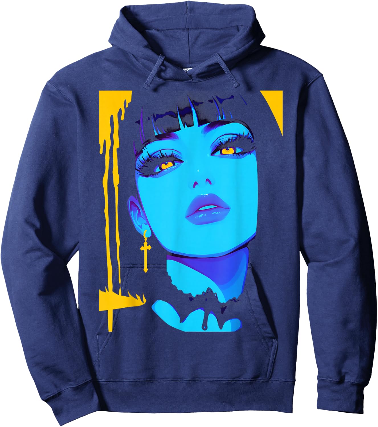 Cybergoth Cybercore Grunge Punk Goth Girl Alt Anime Manga Hoodie - Hoodie | Navy