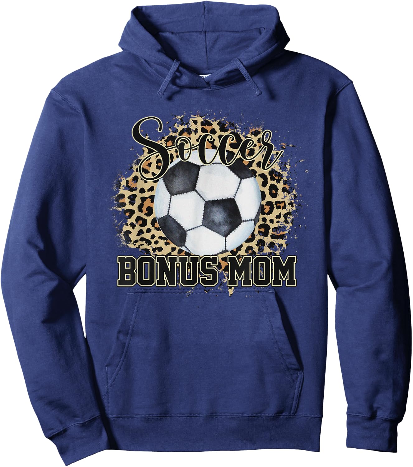 Leopard Soccer Bonus Mom Stepmother Mother's Day Hoodie - Hoodie | Navy