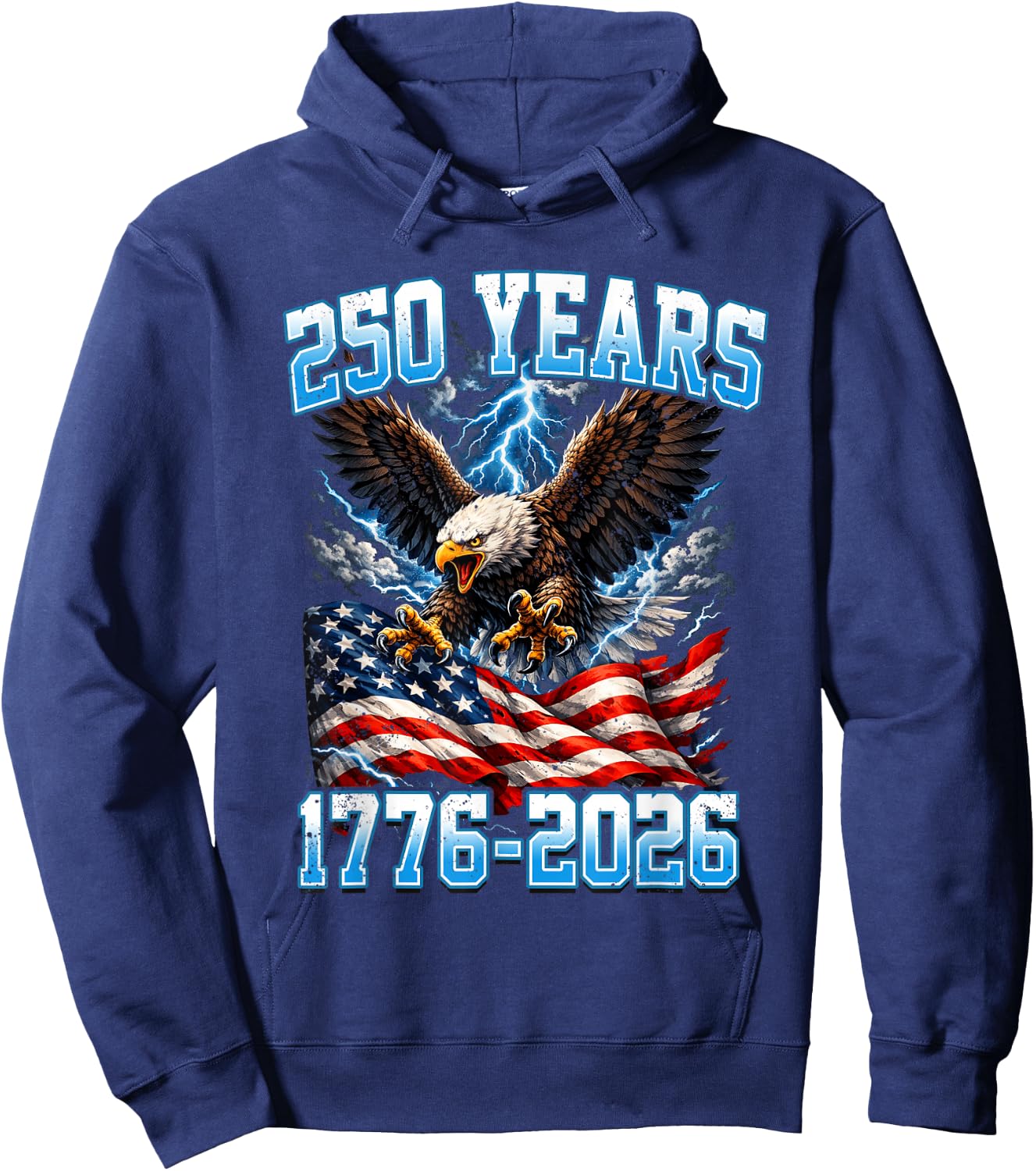 250 Years American 1776 2026 250th 4th July Independence Day Hoodie - Hoodie | Navy