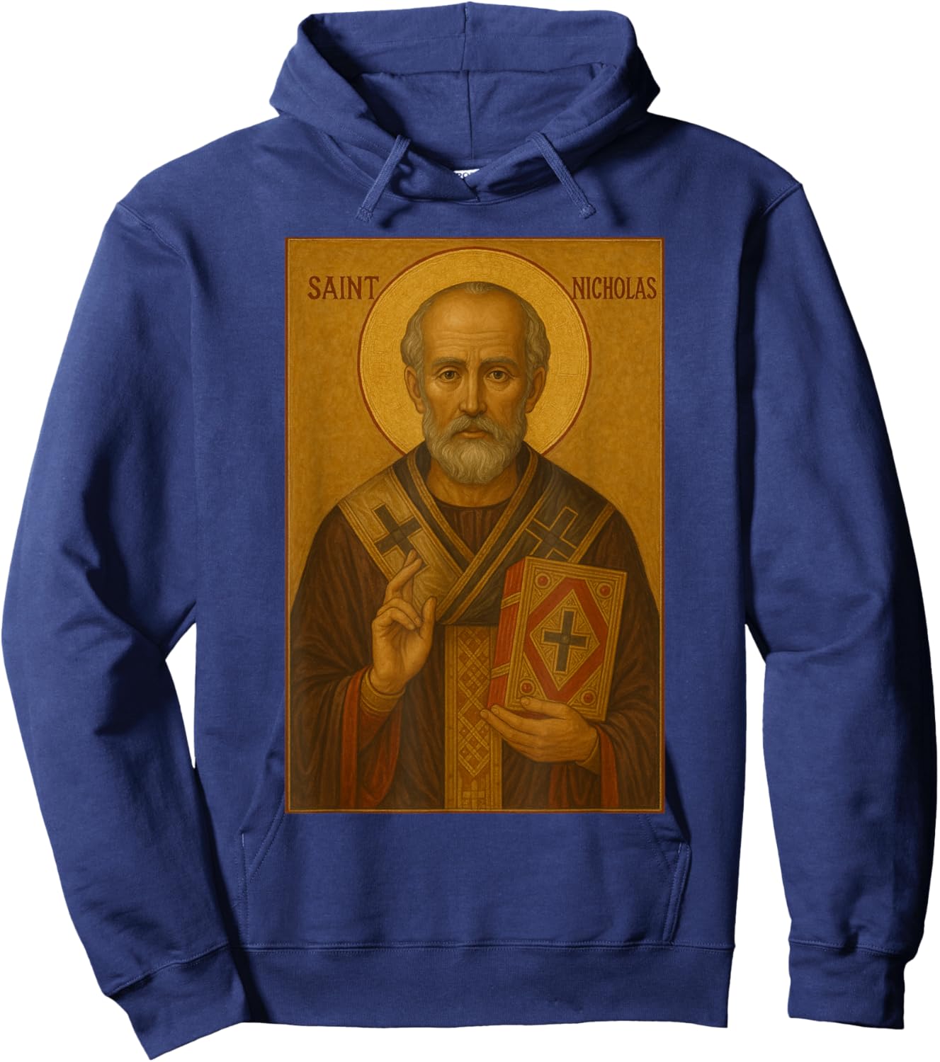 Orthodox Christian Icon of the Saint Nicholas Hoodie - Hoodie | Navy