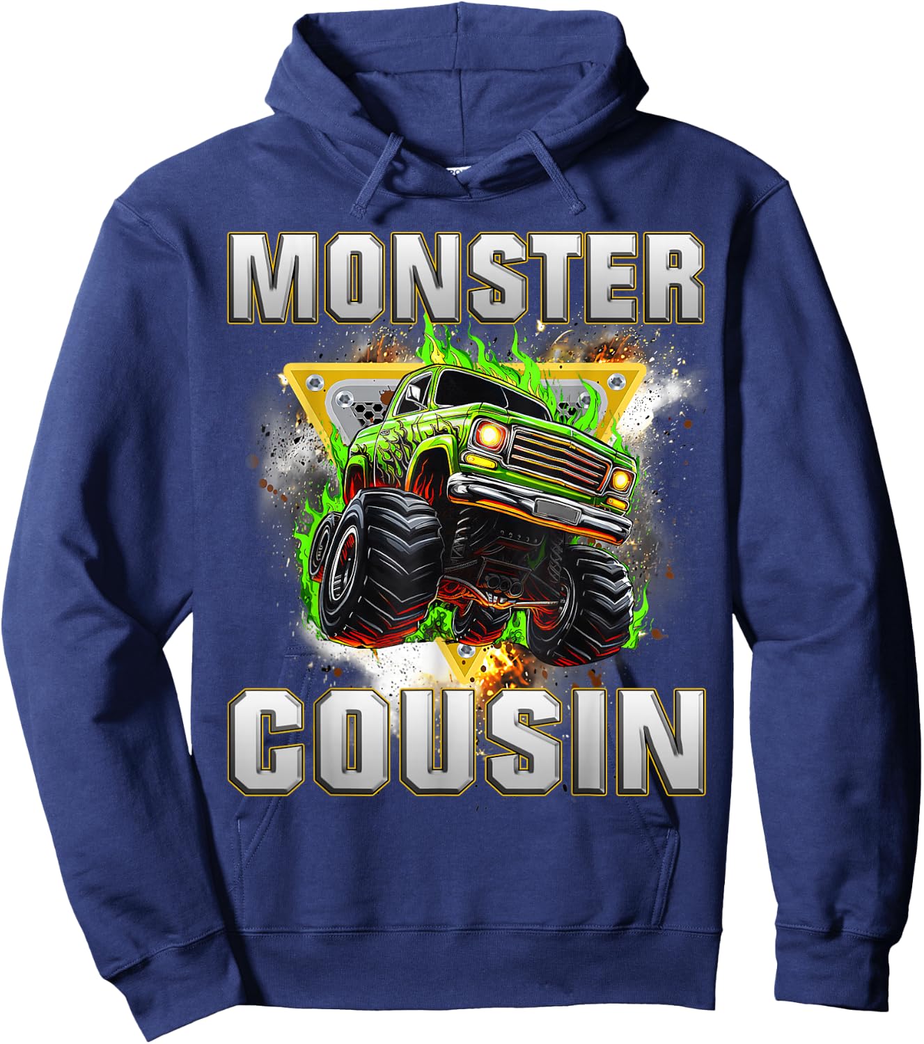 Monster Truck Cousin Monster Truck Are My Jam Boys Kids Hoodie - Hoodie | Navy