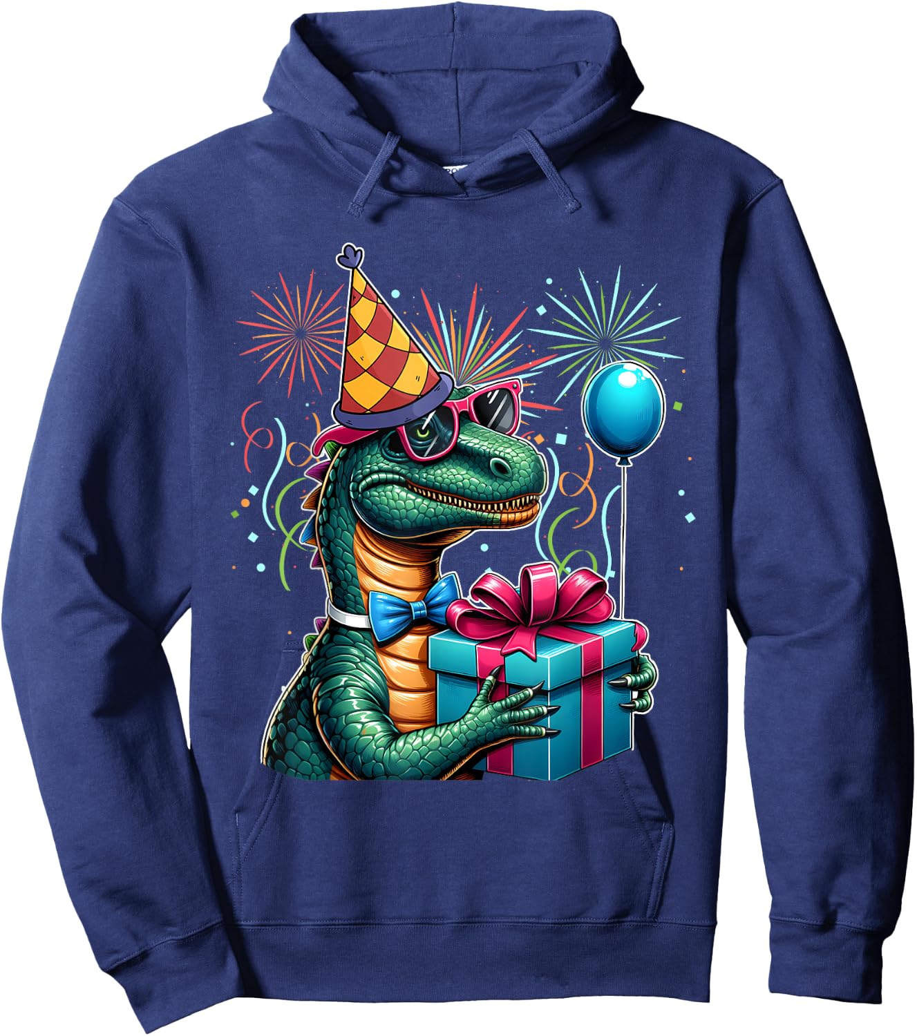 Adult Dinosaur Birthday T Rex Party For Kids Adult Birthday Hoodie - Hoodie | Navy