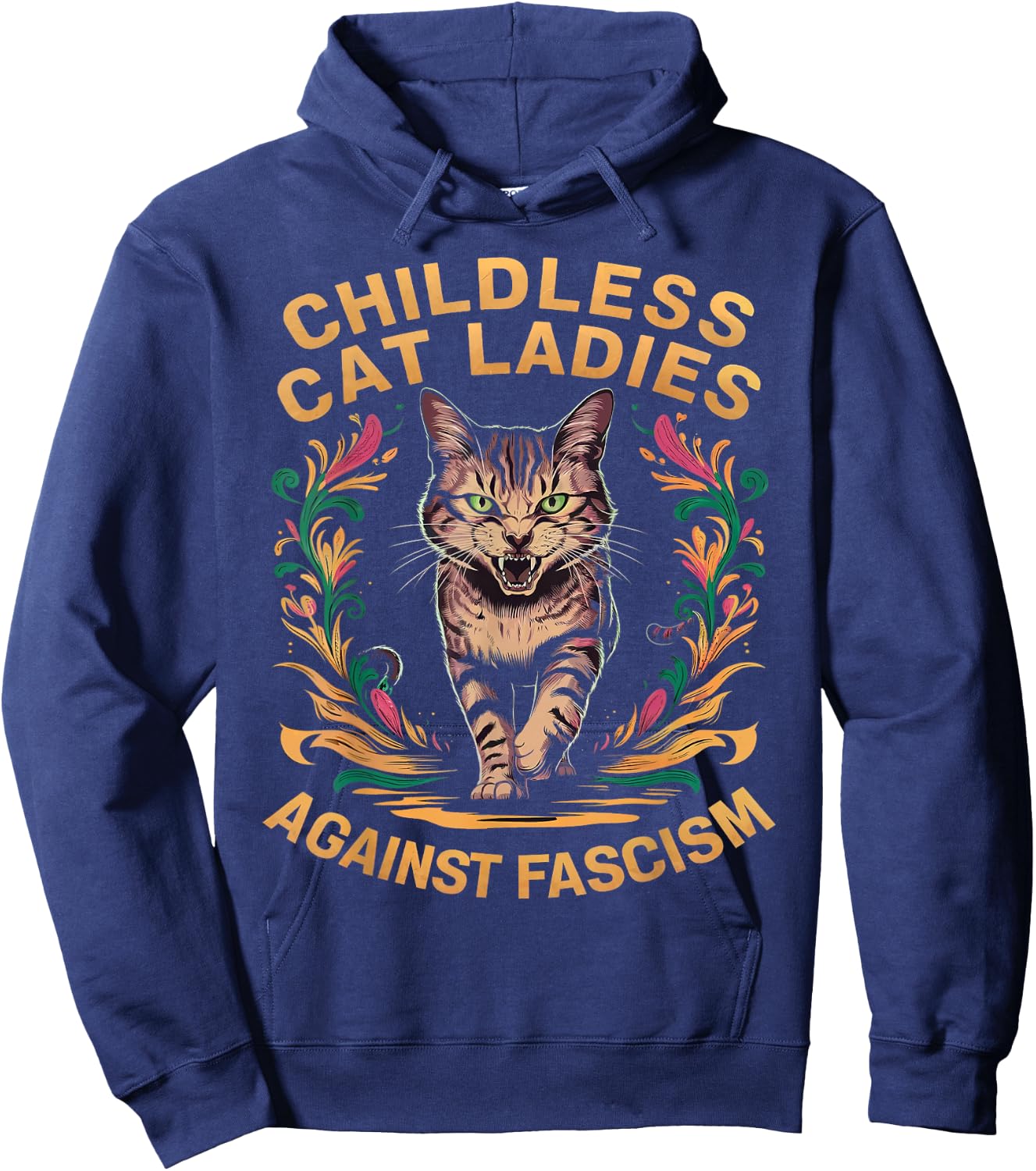 Childless Cat Ladies Against Fascism Hoodie - Hoodie | Navy