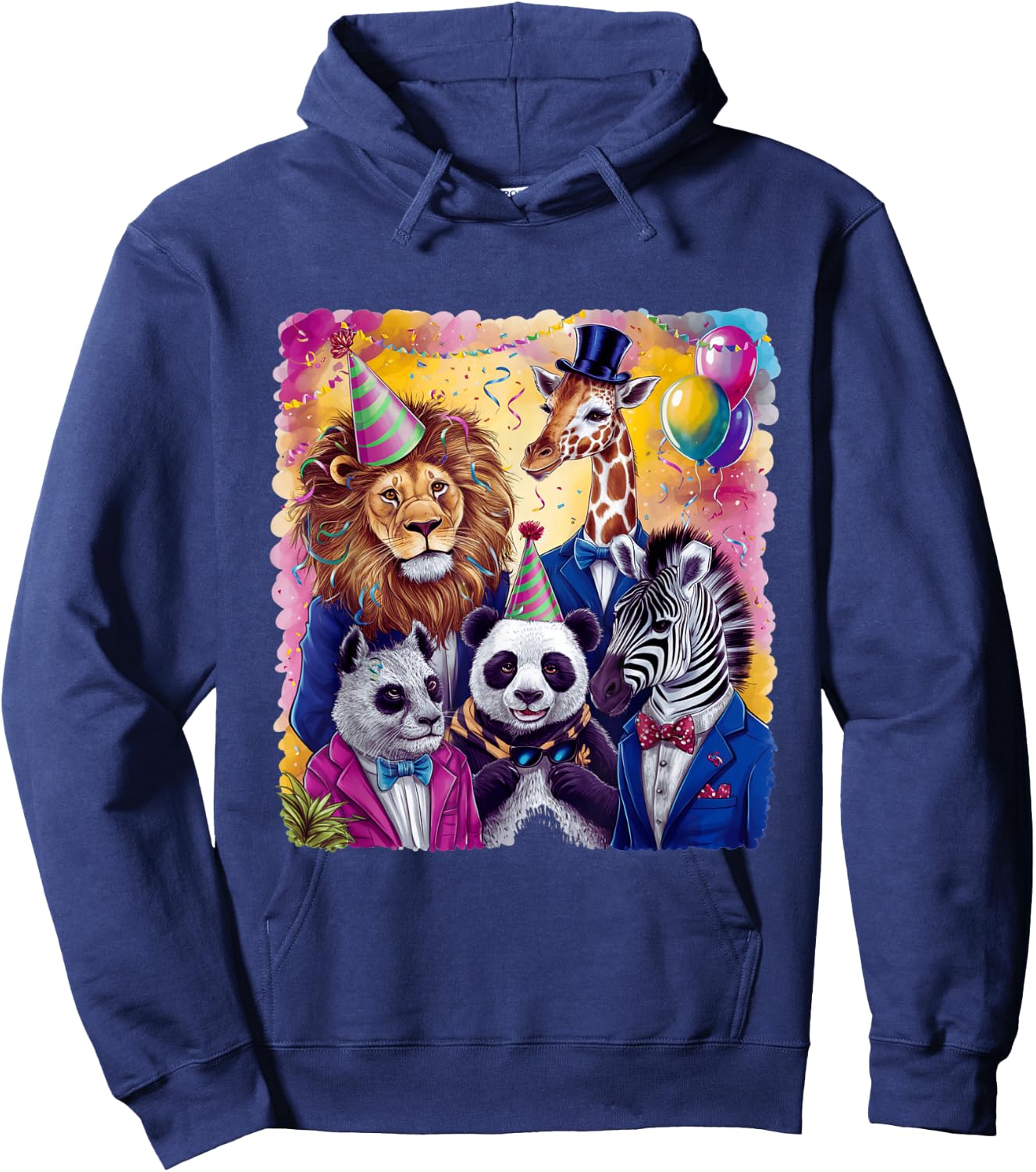 Zoo Animals Wildlife Birthday Squad Party Zoo Animals Fun Hoodie - Hoodie | Navy