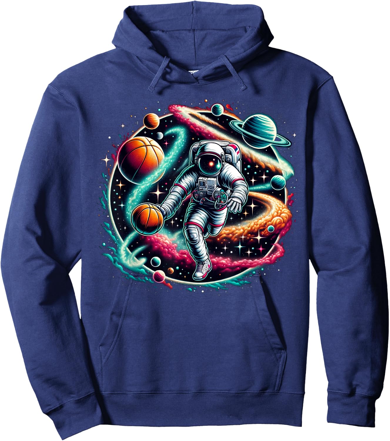 Cool Galaxy Basketball player Astronaut on Basketball Hoodie - Hoodie | Navy