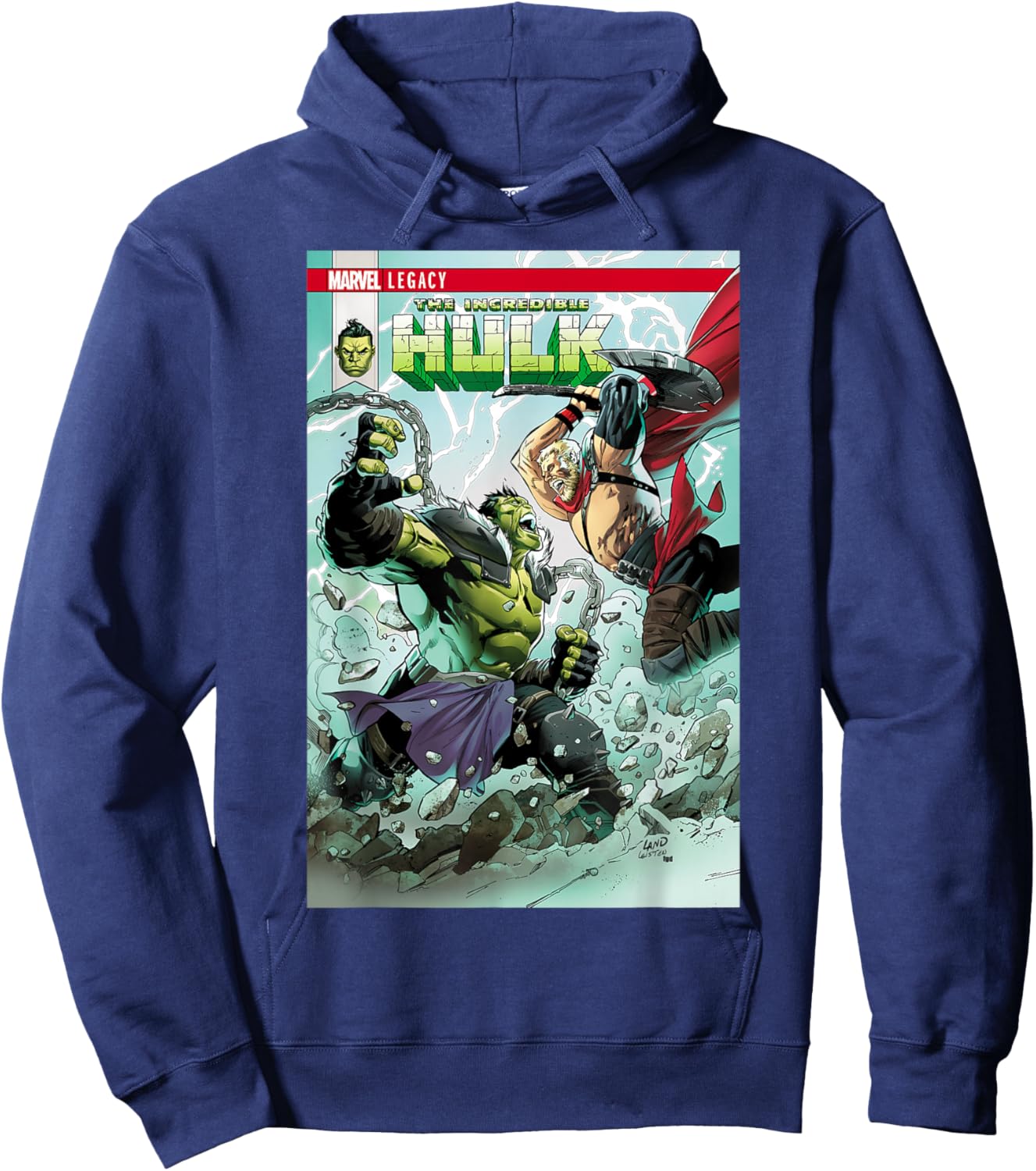 Marvel The Incredible Hulk vs The Mighty Thor Comic Hoodie - Hoodie | Navy