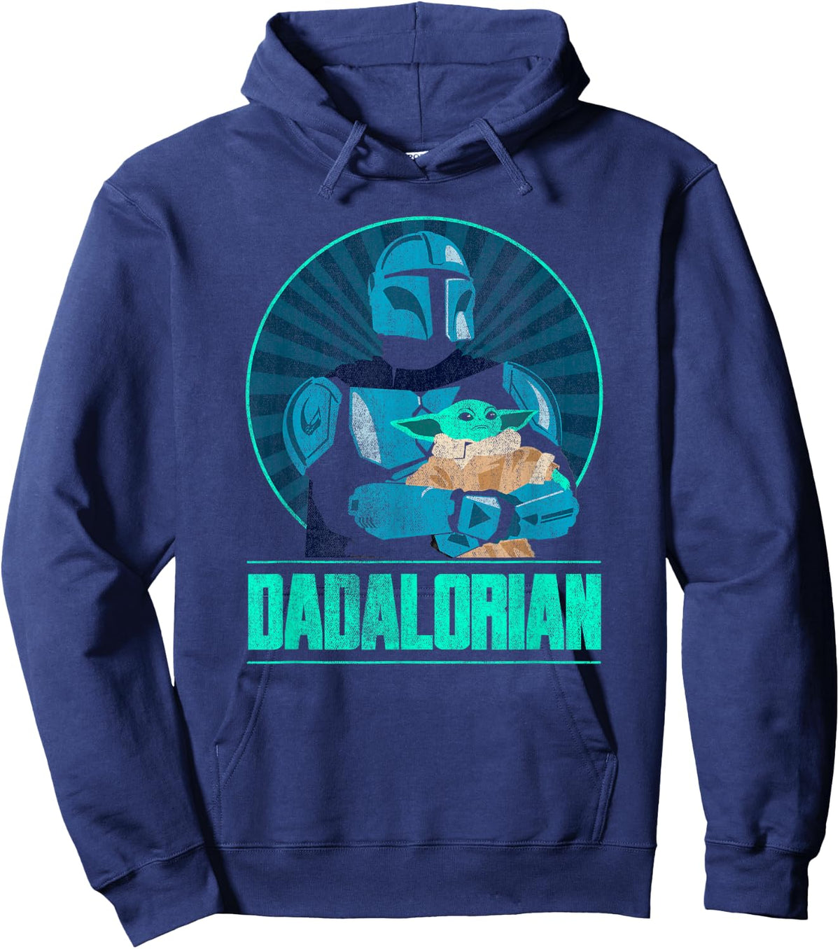 Star Wars The Mandalorian Father's Day Dadalorian Retro Hoodie - Hoodie | Navy