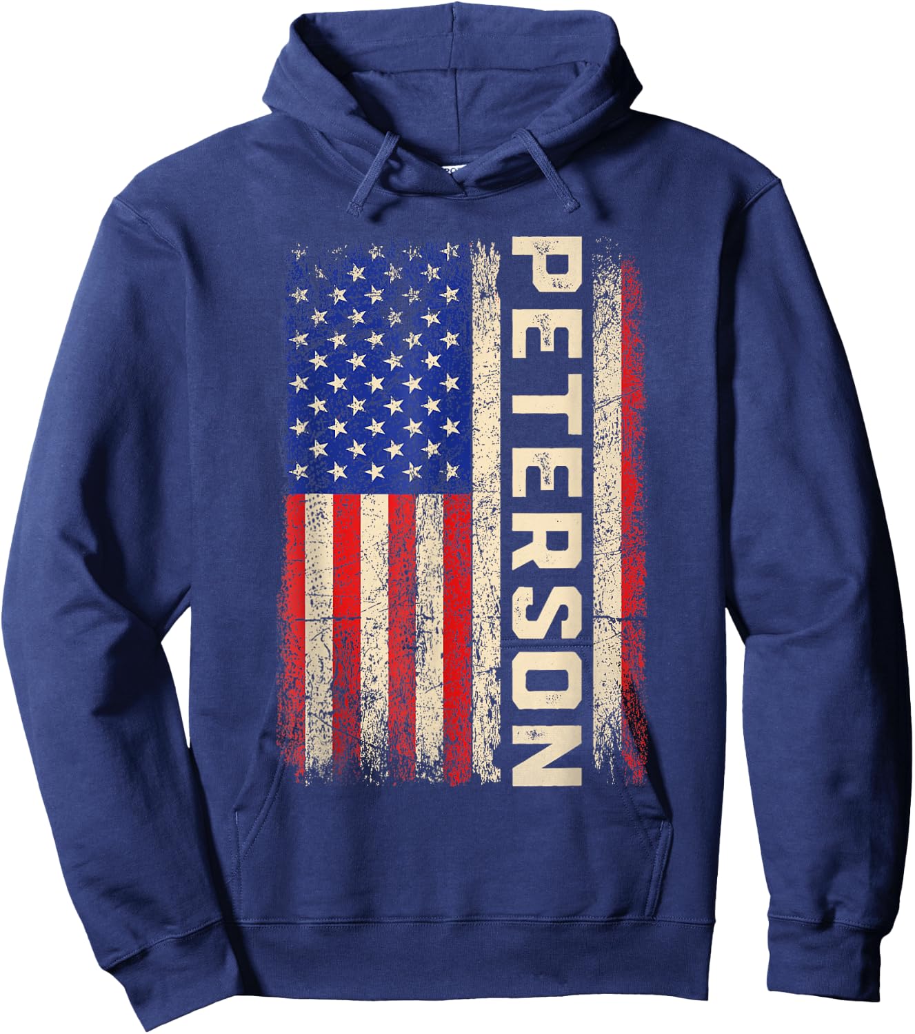 Peterson Last Name Shirt Peterson Name American Flag Women Kids Men Hoodie - Hoodie | Navy