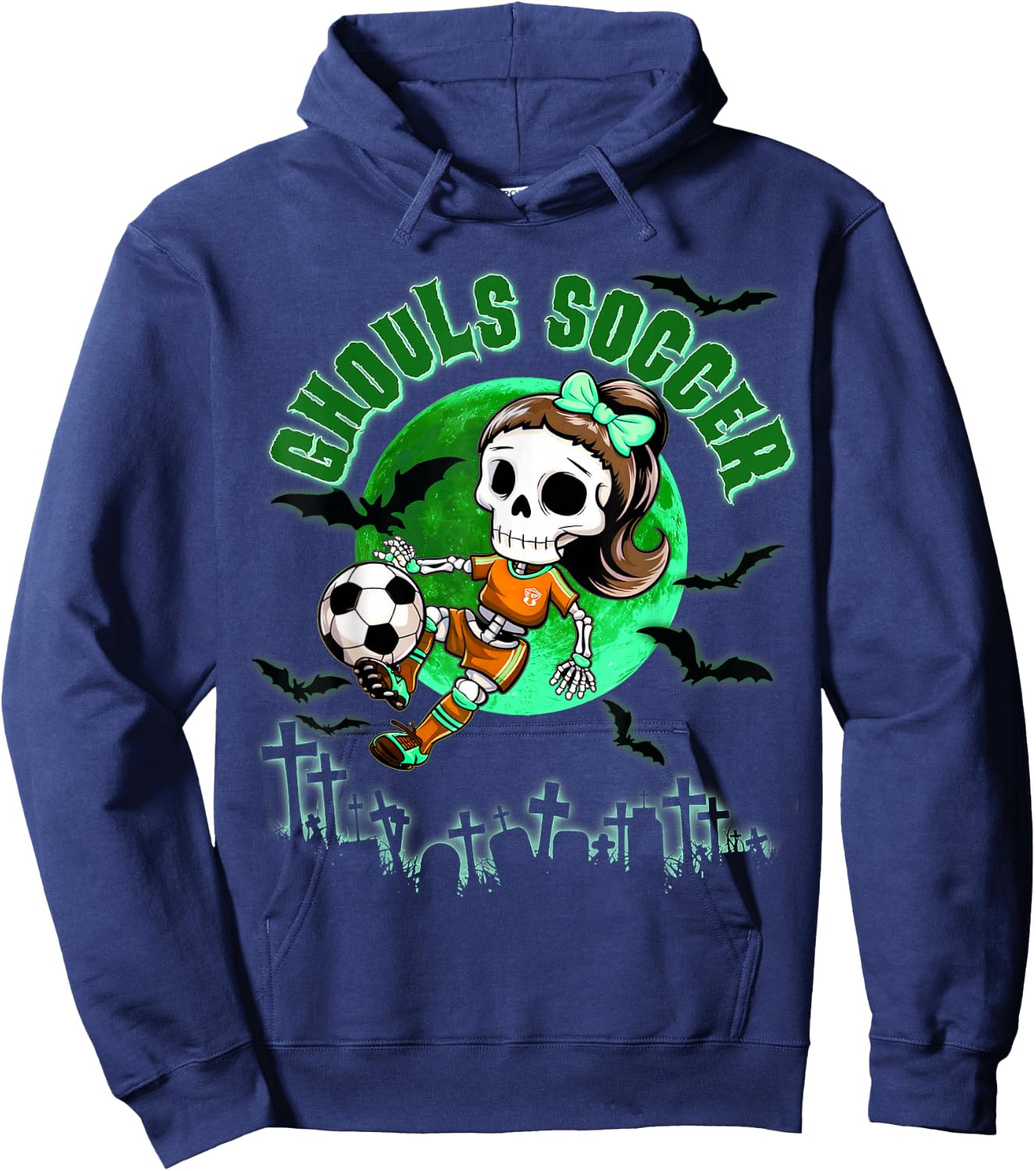 Soccer Monster Halloween Ghouls Soccer Trick or Treat Hoodie - Hoodie | Navy