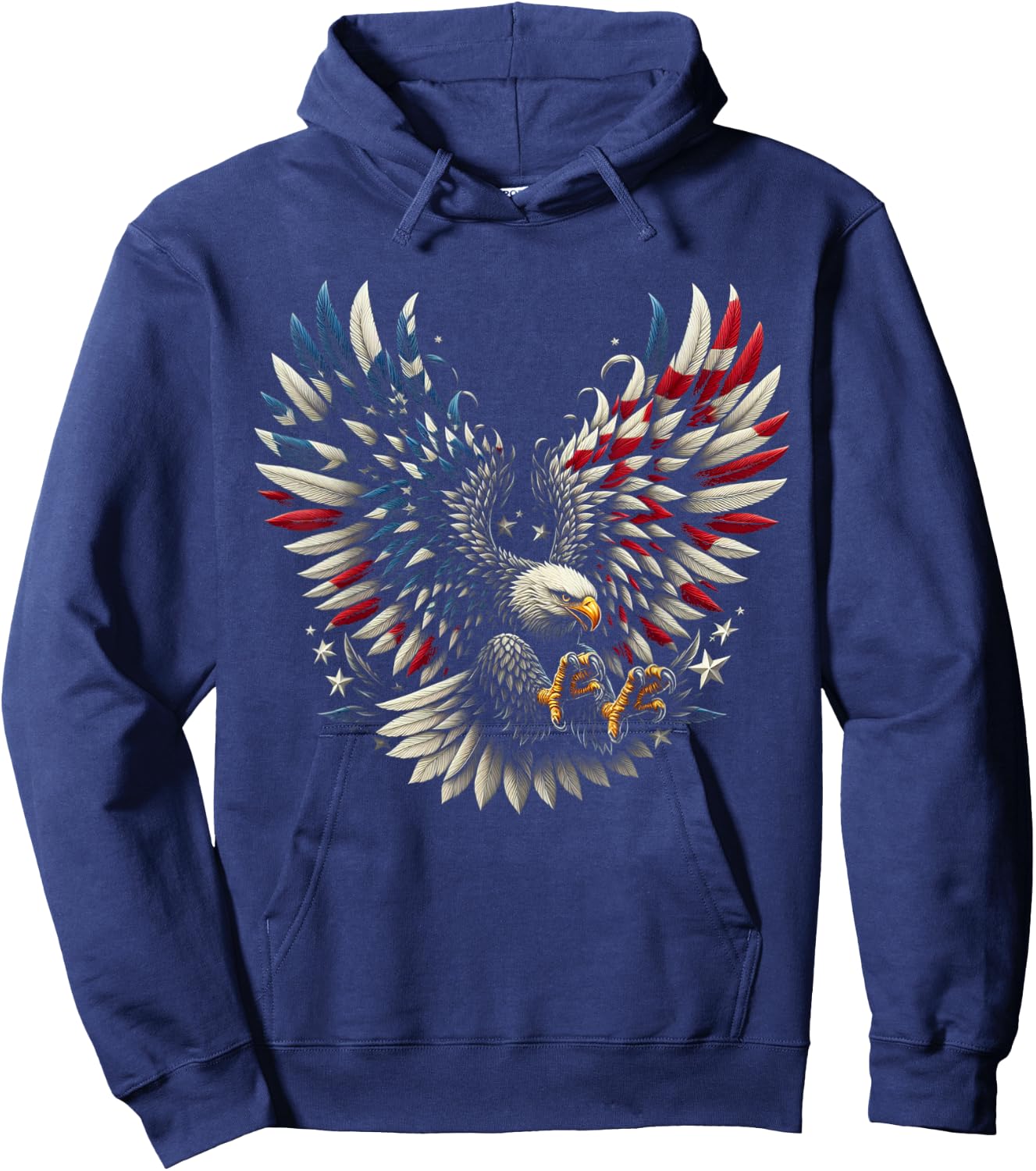 Patriotic American With Eagle And USA Flag Women Kids Men Hoodie - Hoodie | Navy