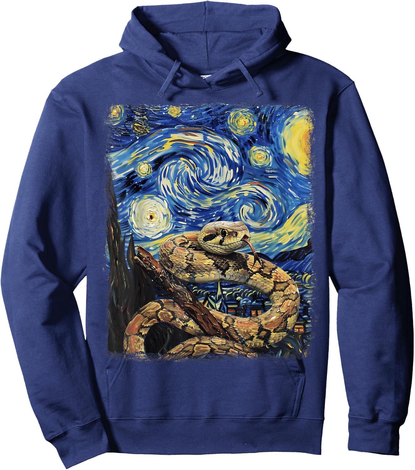 Snake Snakes Starry Night Painting Hoodie - Hoodie | Navy