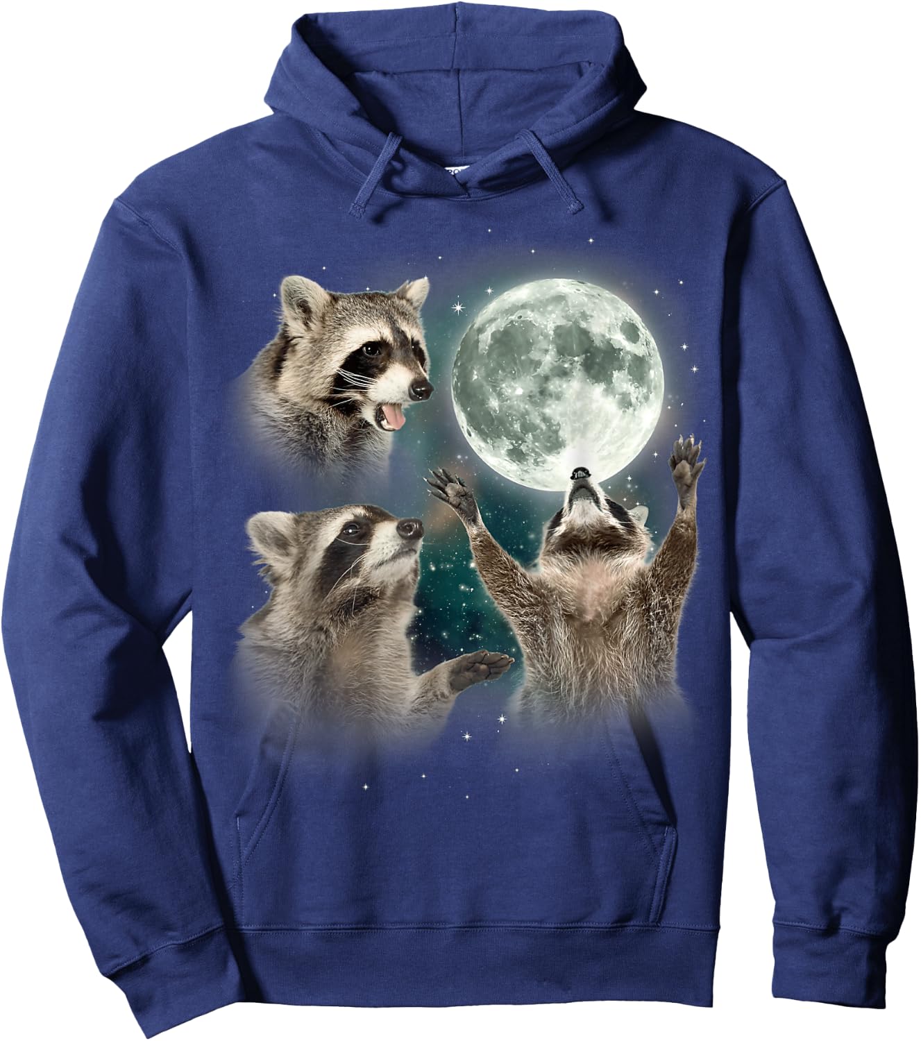 Three Moon Racoon Funny Racoon Oddly Specific Dank Meme Hoodie - Hoodie | Navy
