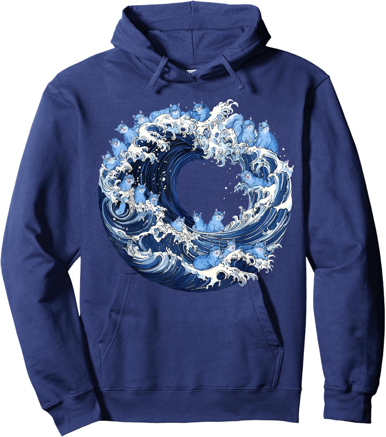 Cute Wave of Blue Cats for Kamala Hoodie - Hoodie | Navy