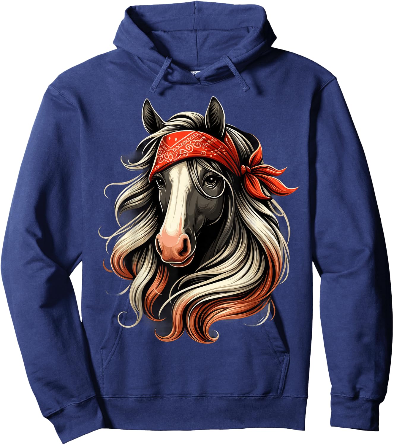 Horse Bandana T Shirt for Horseback Riding Horse Lover Hoodie - Hoodie | Navy