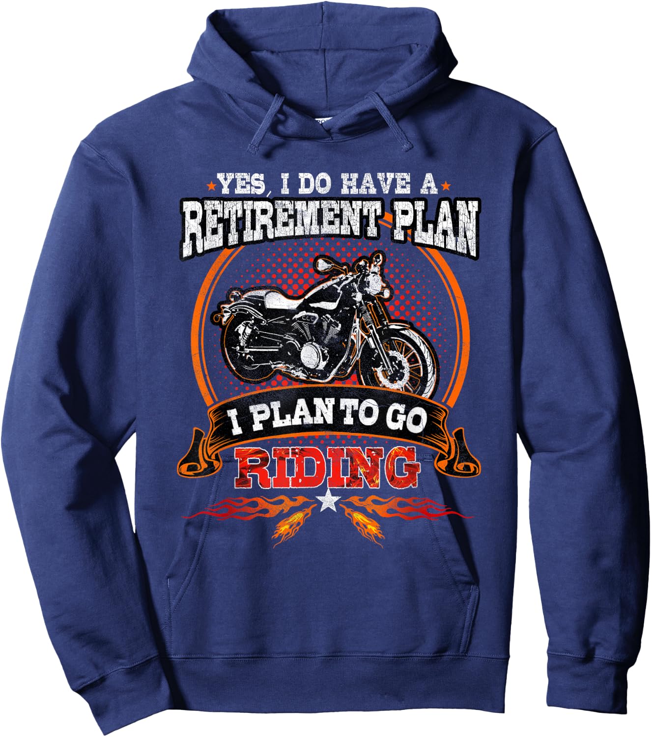 Biker Gear Motorcycle Gifts Retirement Savings to Ride Hoodie - Hoodie | Navy