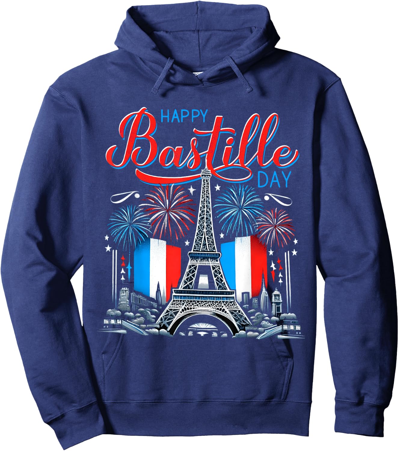 Happy Bastille Day 14th July - France Independence Patriotic Hoodie - Hoodie | Navy