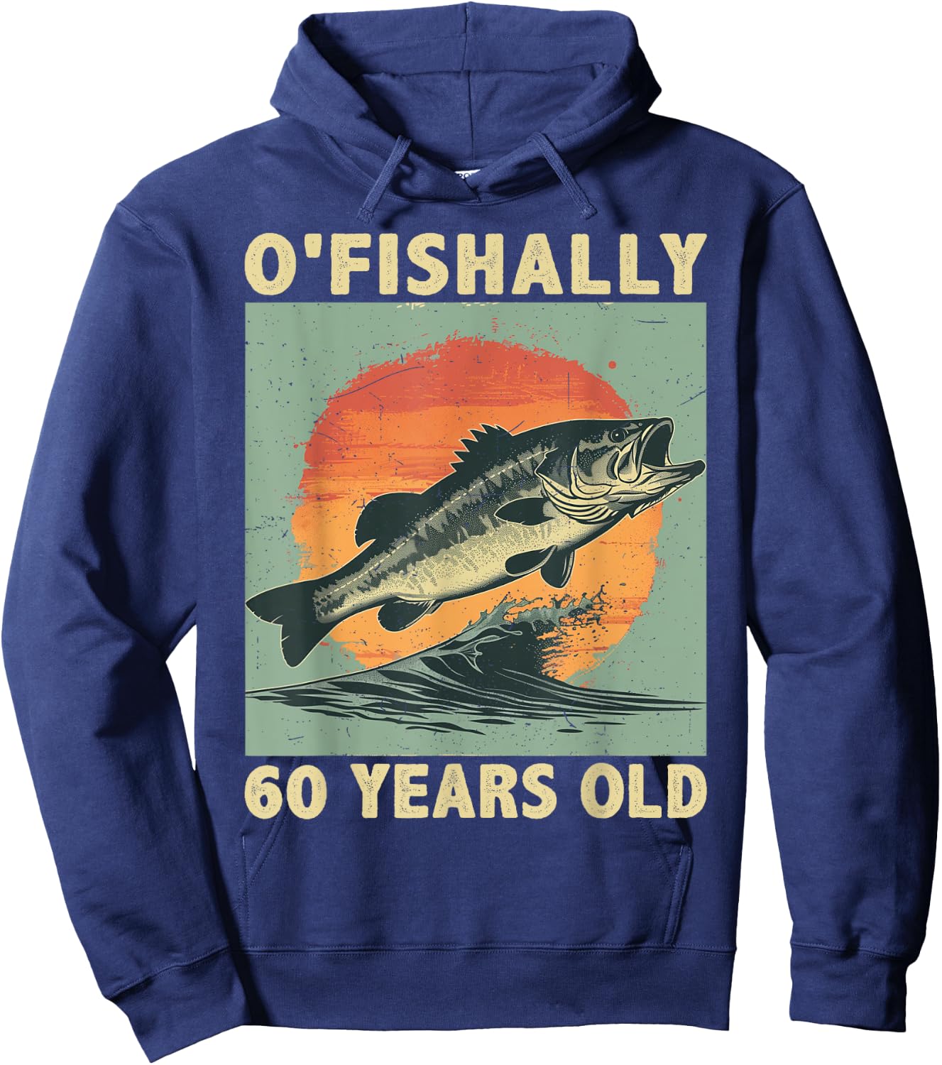Ofishally 60 Years Old 1965 Fishing Fisherman 60th Birthday Hoodie - Hoodie | Navy